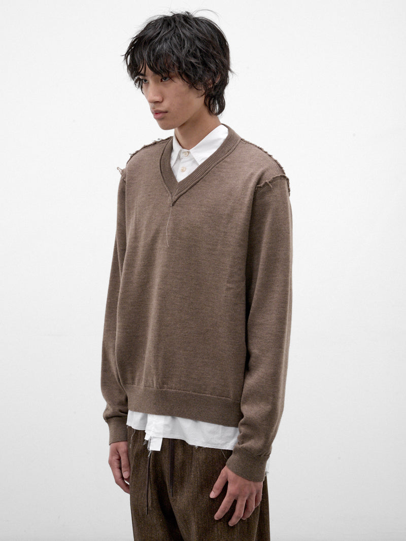 Brown Wool Knit Frankenstein Sweater (CF-22-03-03-01-LIGHT-BROWN)