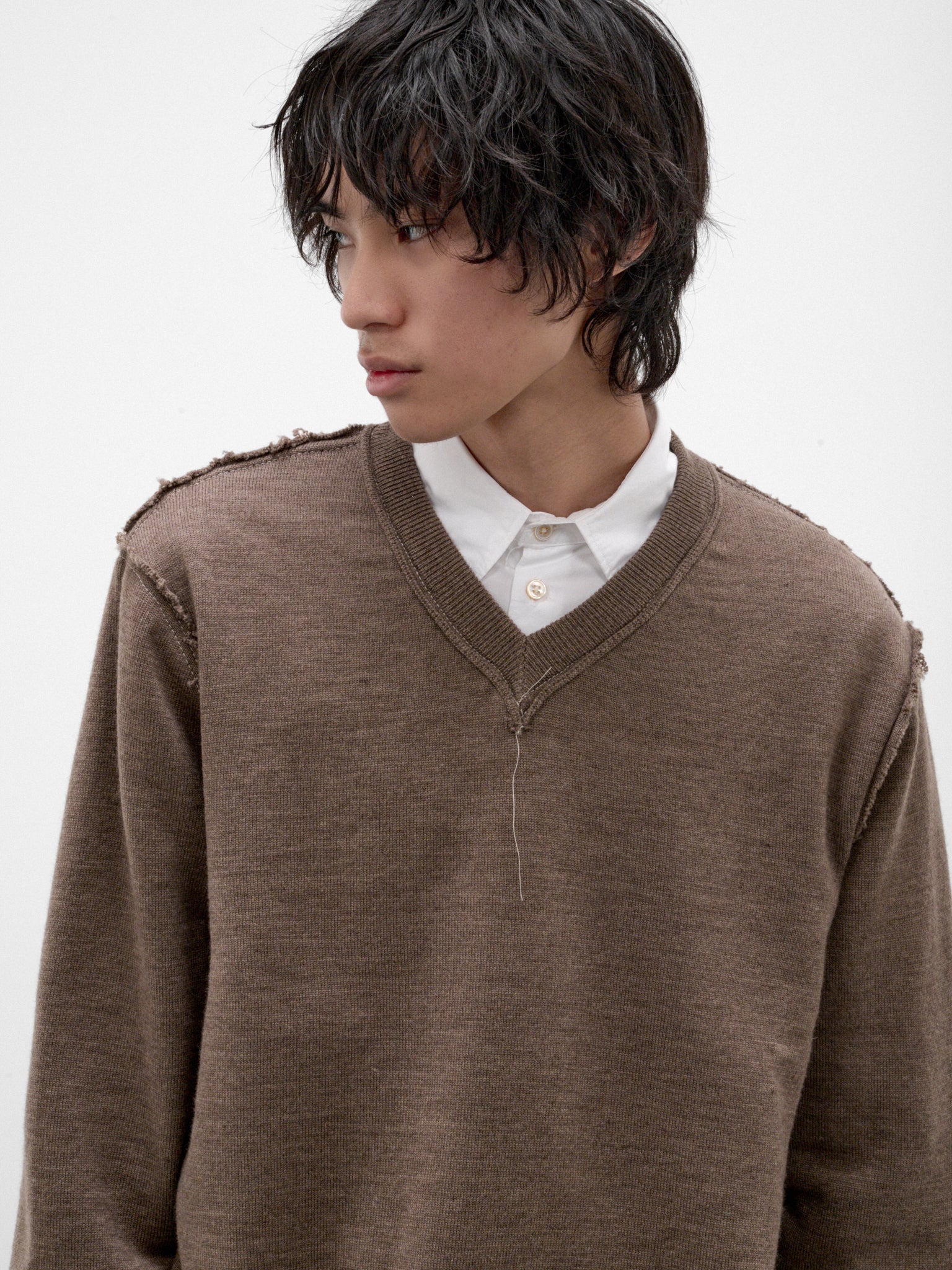 Brown Wool Knit Frankenstein Sweater (CF-22-03-03-01-LIGHT-BROWN)