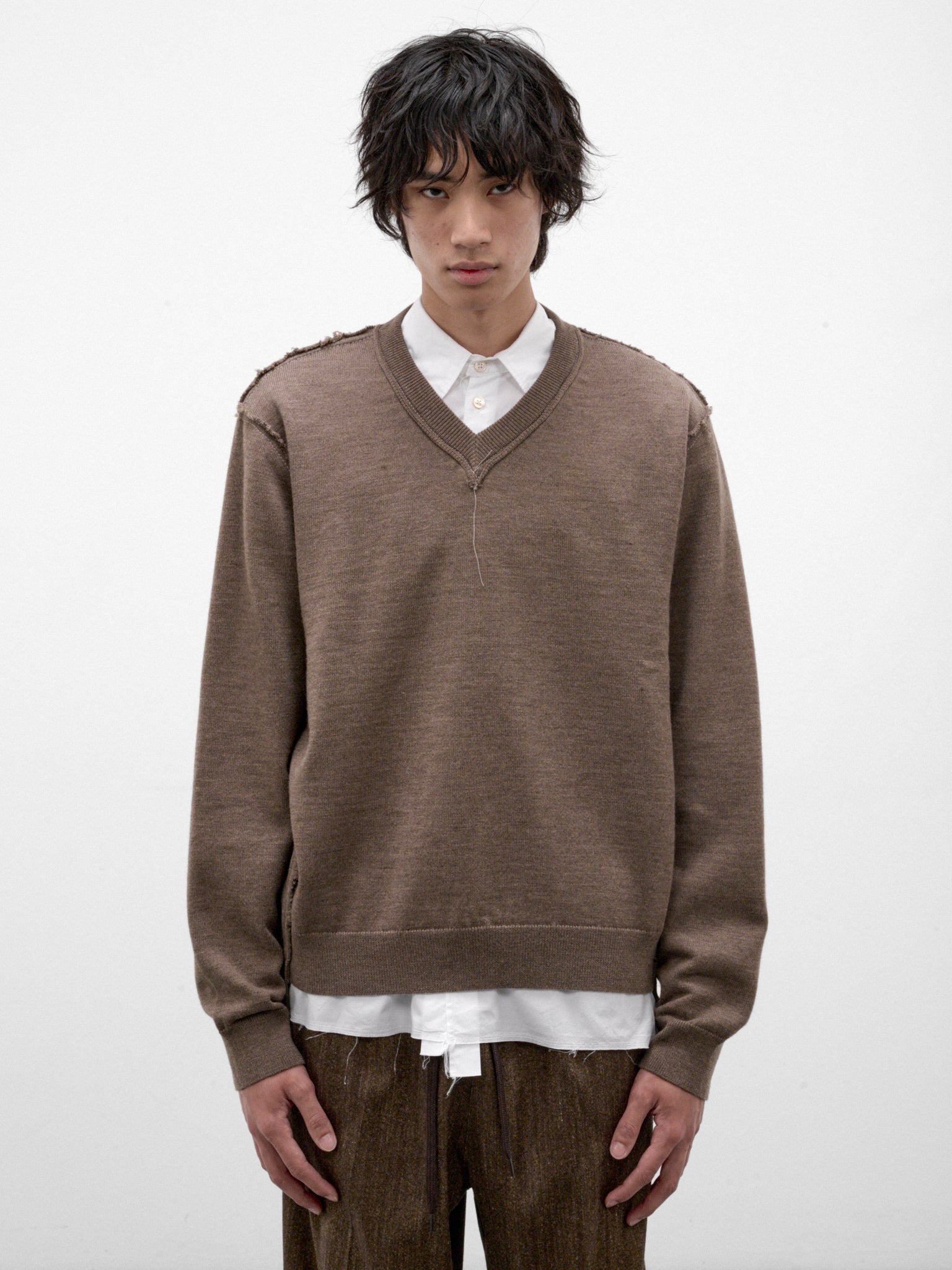 Brown Wool Knit Frankenstein Sweater (CF-22-03-03-01-LIGHT-BROWN)