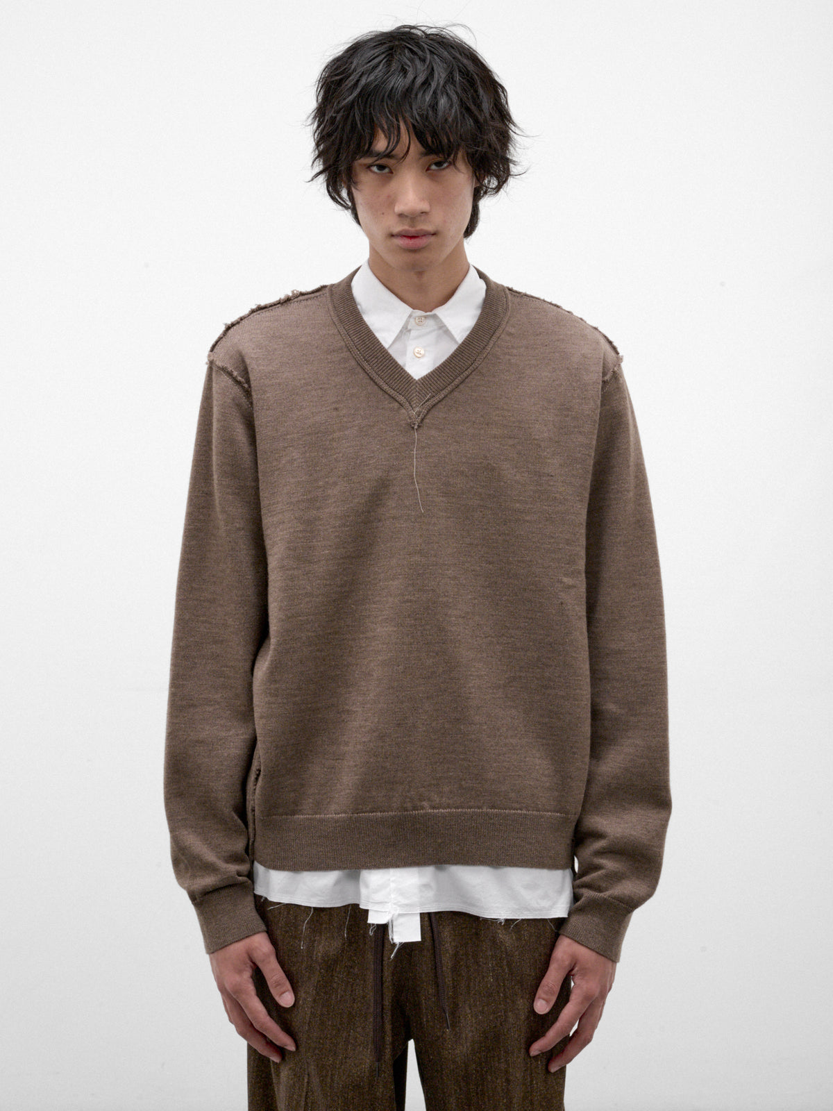 Brown Wool Knit Frankenstein Sweater (CF-22-03-03-01-LIGHT-BROWN)