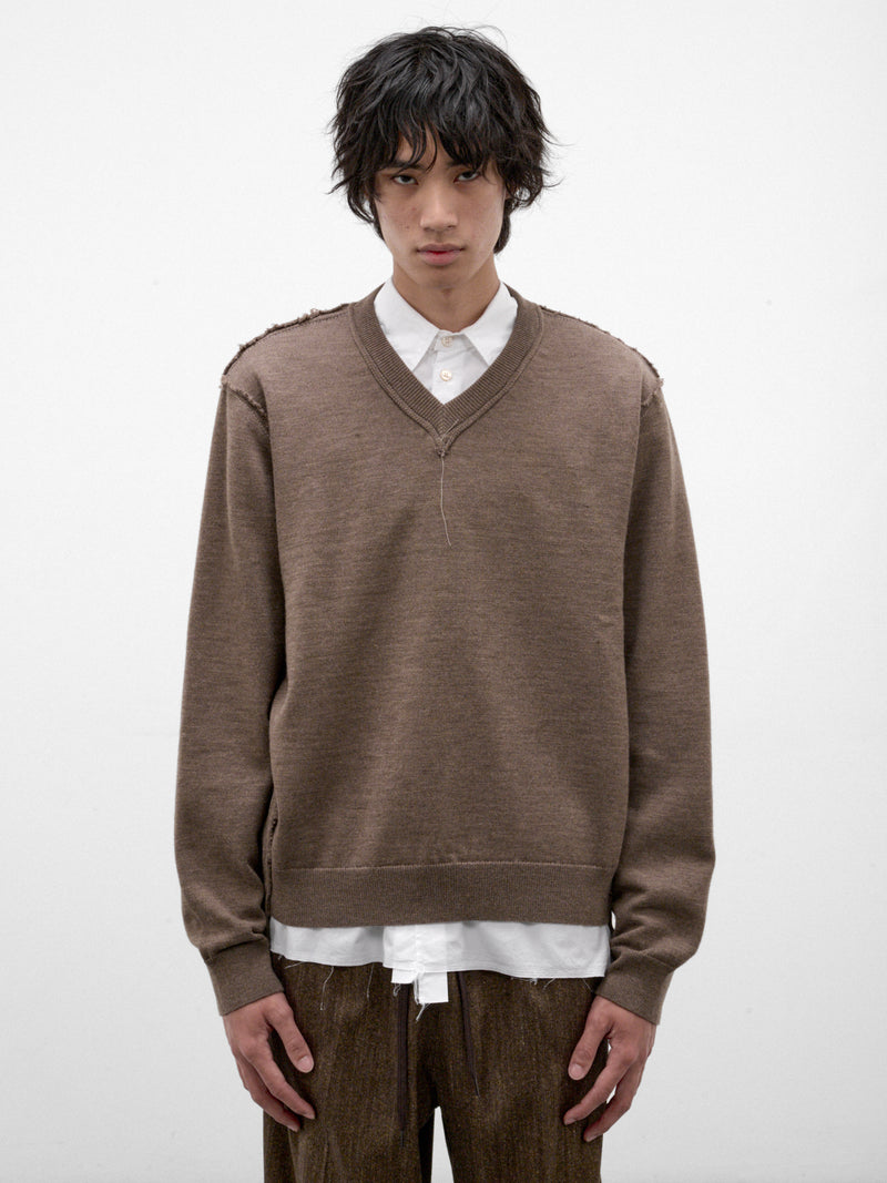 Brown Wool Knit Frankenstein Sweater (CF-22-03-03-01-LIGHT-BROWN)