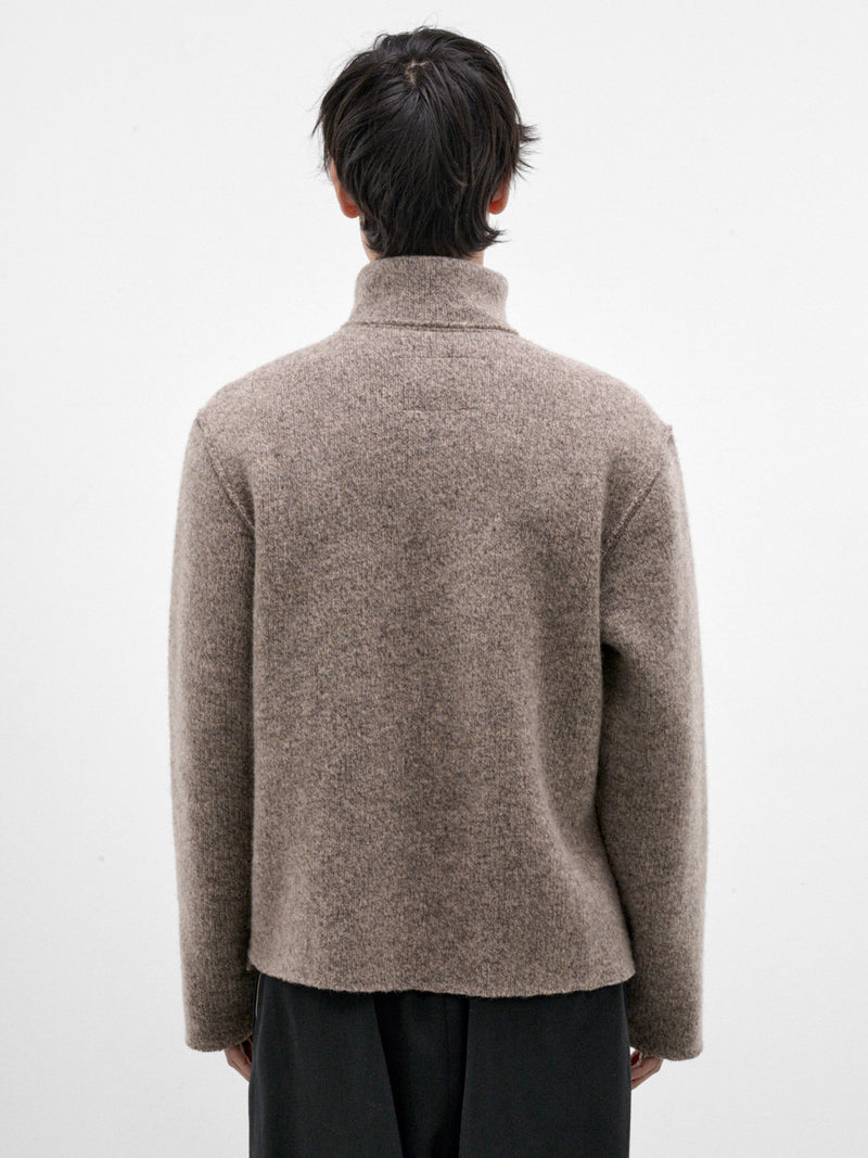 Melange Brown Wool Zip Jacket (CF-22-03-06-03-MELANGE-BROWN)