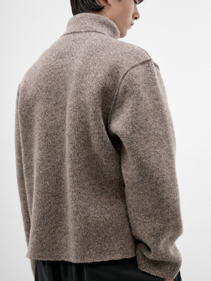 Melange Brown Wool Zip Jacket (CF-22-03-06-03-MELANGE-BROWN)