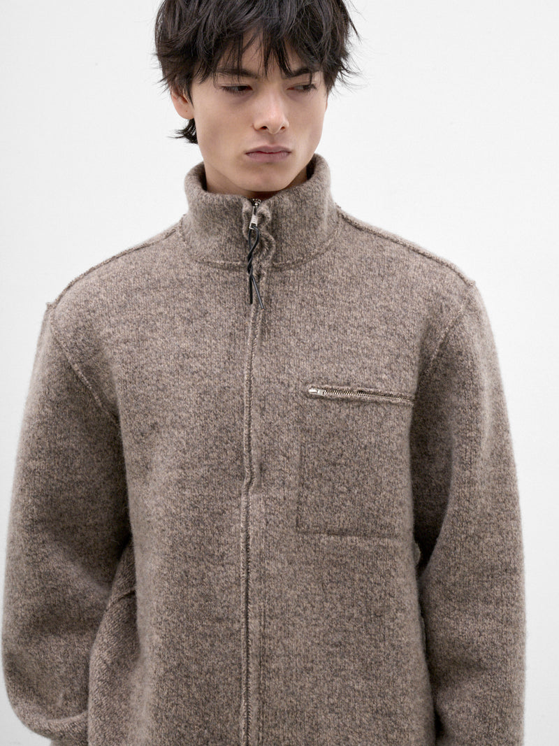 Melange Brown Wool Zip Jacket (CF-22-03-06-03-MELANGE-BROWN)