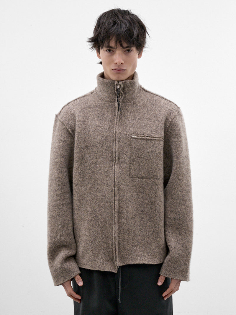 Melange Brown Wool Zip Jacket (CF-22-03-06-03-MELANGE-BROWN)