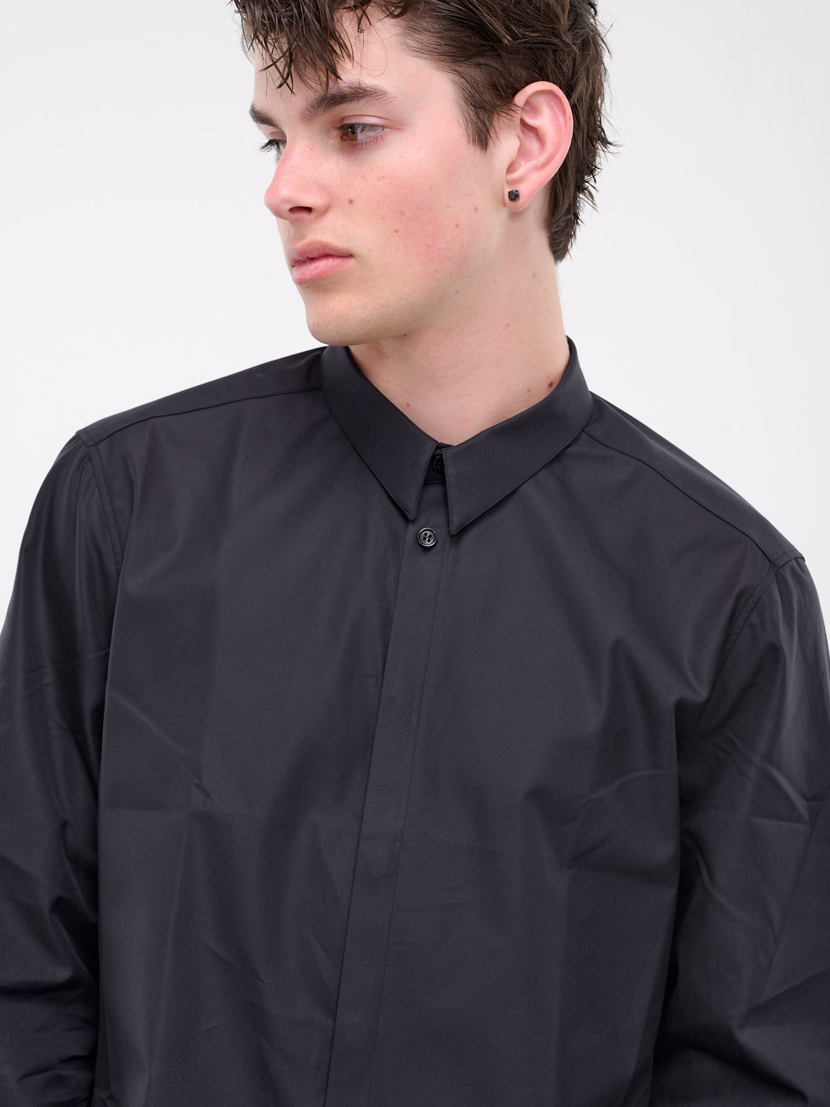 Concealed Placket Shirt (CH1010-BLACK)