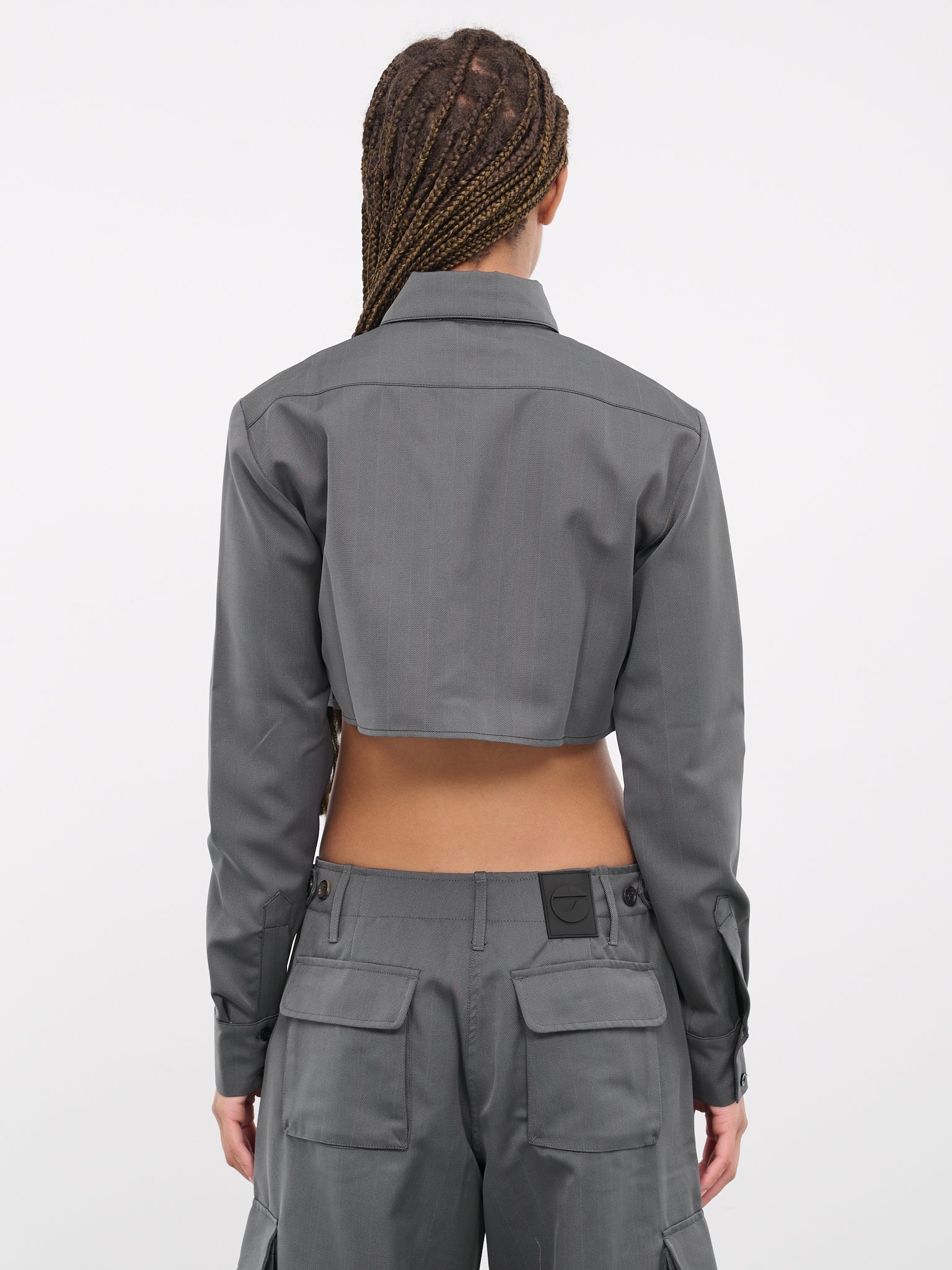 Cropped Shirt (CH27823-BLACK-GREY)
