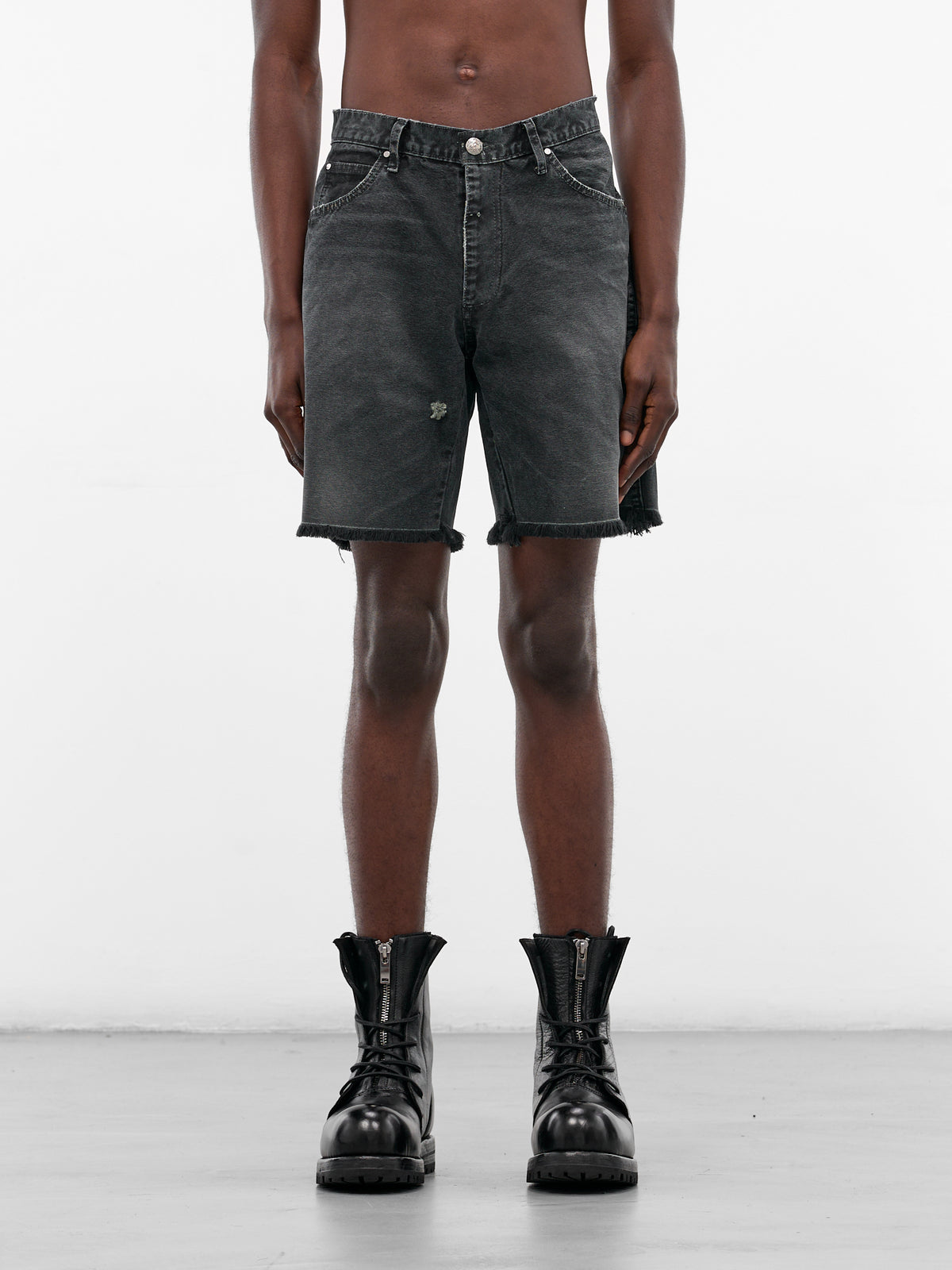 Gray Chopper Distressed Denim Shorts (CHOPPER-SHORTS-GRAY)