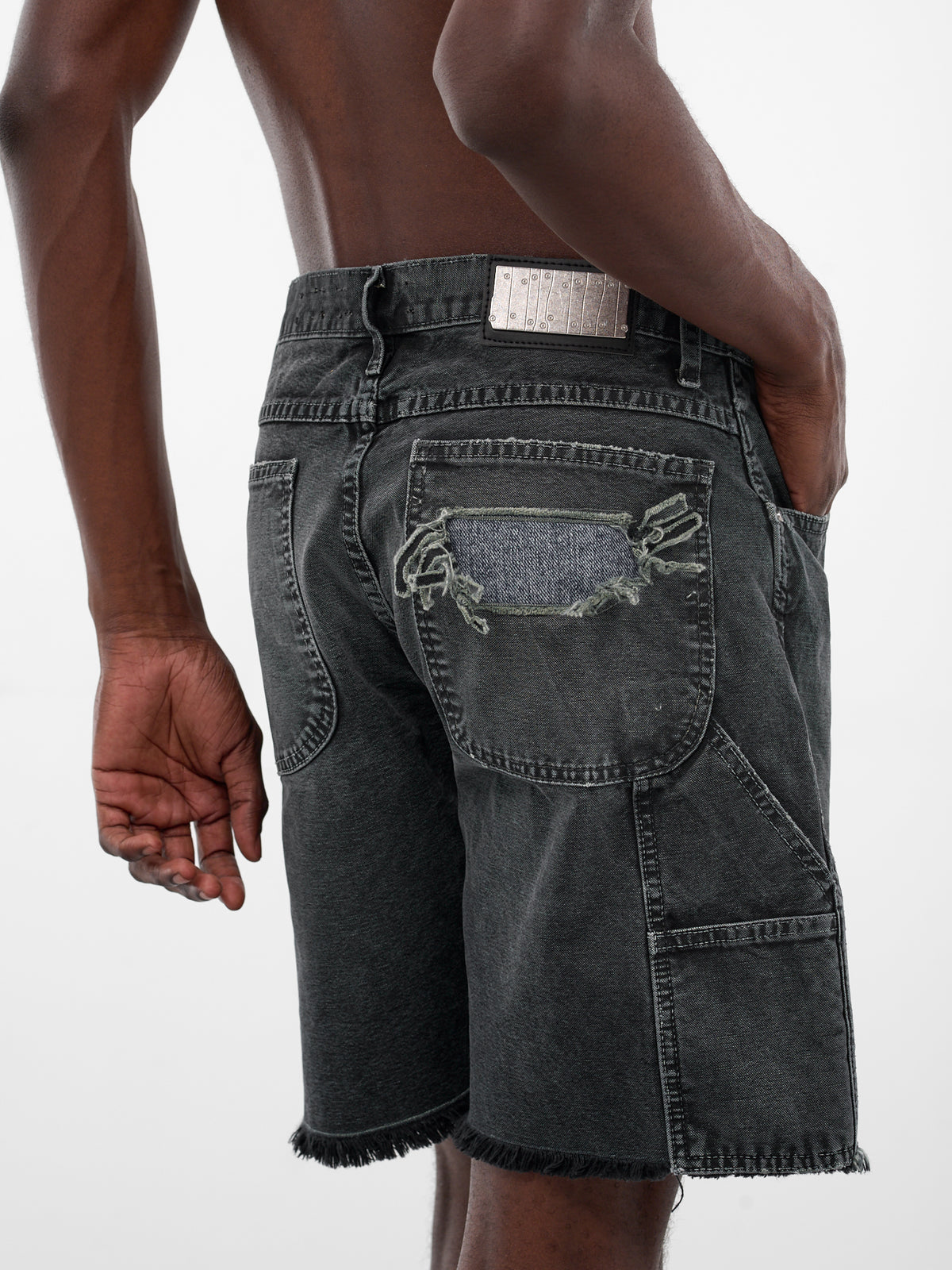 Gray Chopper Distressed Denim Shorts (CHOPPER-SHORTS-GRAY)