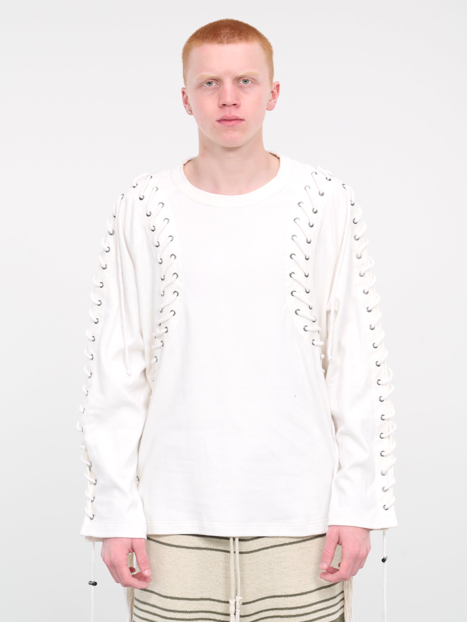 Deconstructed Laced Sweater (CJETLS12-WHITE)