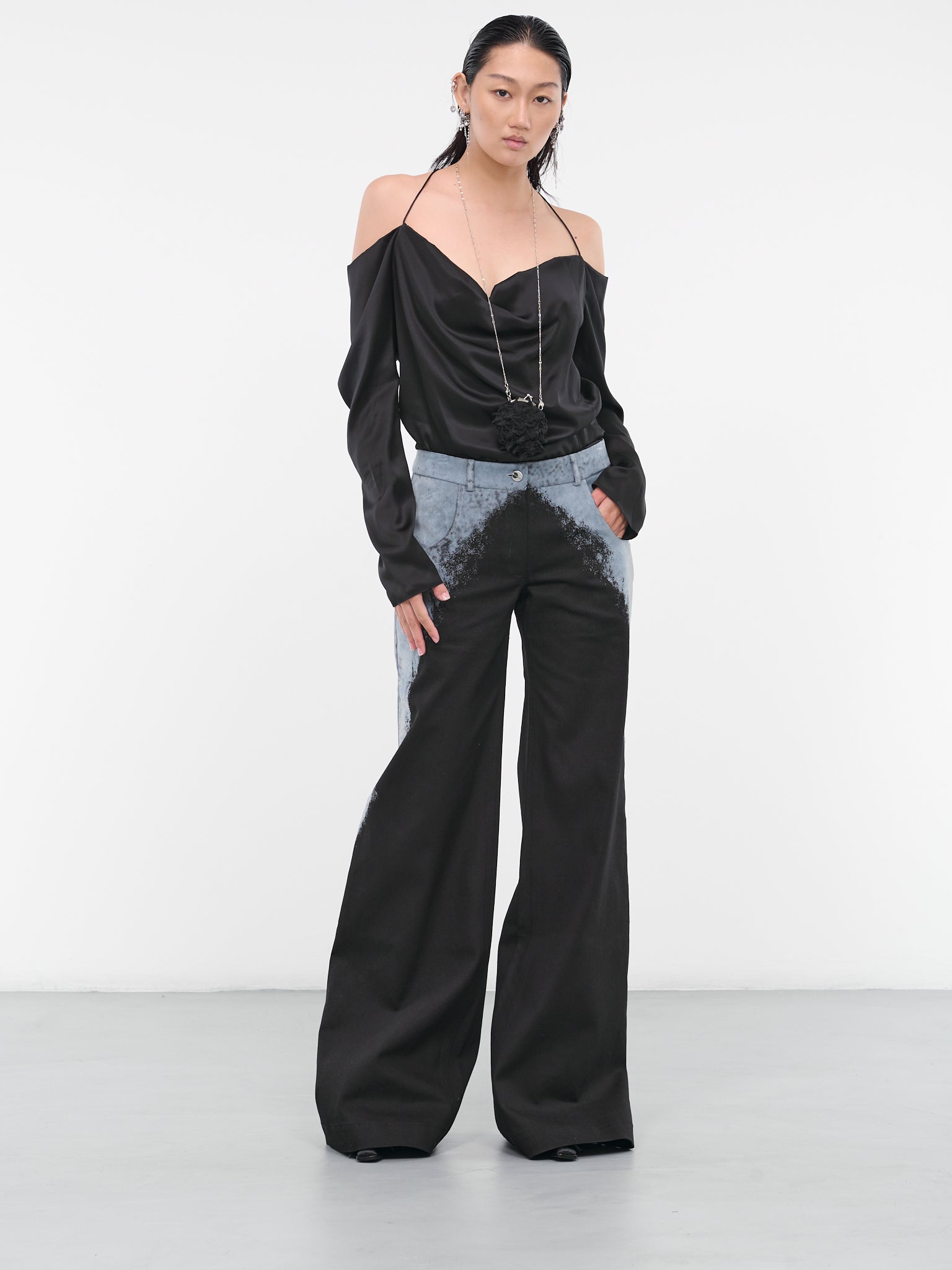 Draped Racer Top (CL35-BLACK)