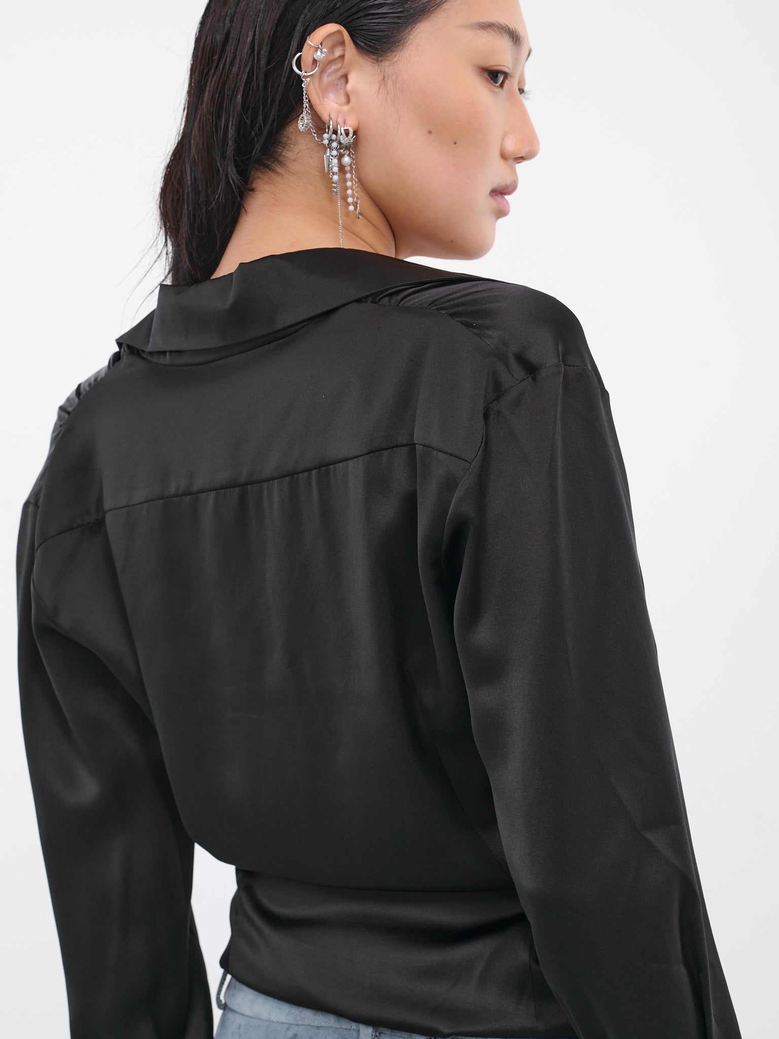 Draped Wrap Top (CL26-BLACK)