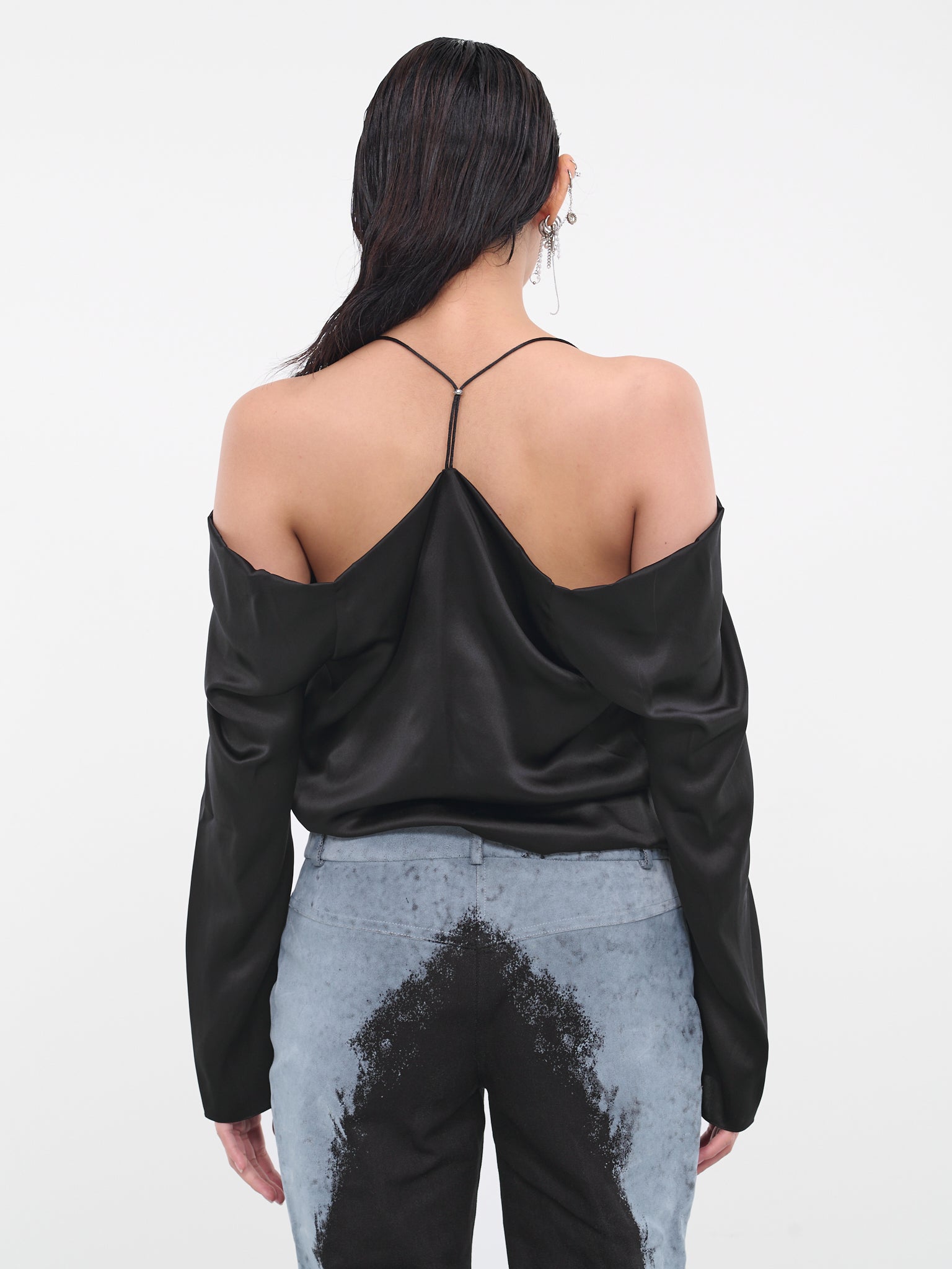 Draped Racer Top (CL35-BLACK)