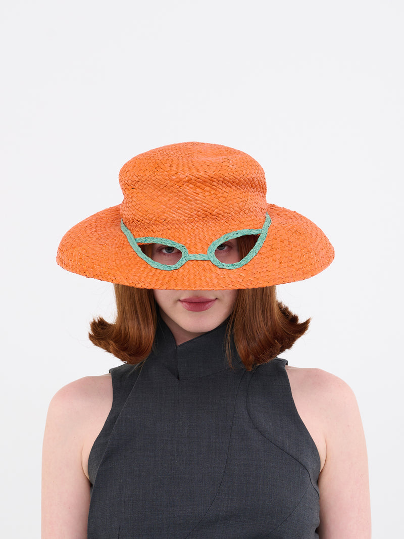 No Vacancy Inn Raffia Cut-Out Hat (CLMC0058A0-ORANGE)