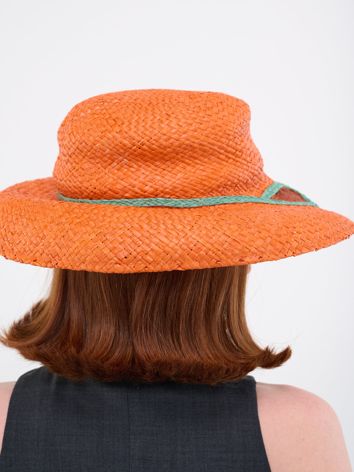 No Vacancy Inn Raffia Cut-Out Hat (CLMC0058A0-ORANGE)
