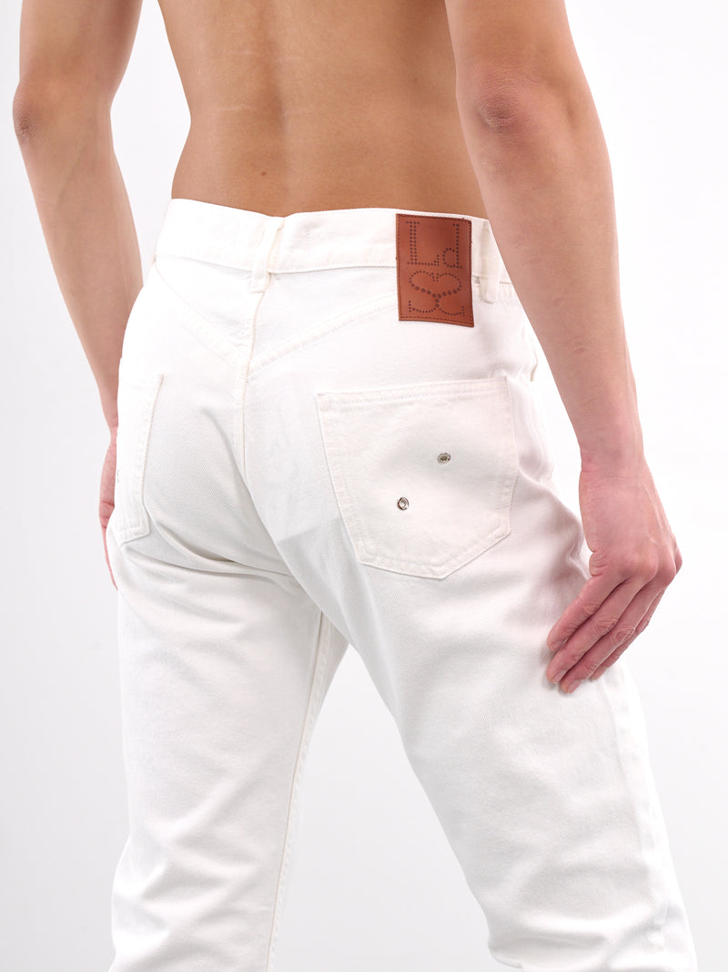 Lace-Up Jeans (CO-PT003-W-DEN-WHITE-OPTICAL)