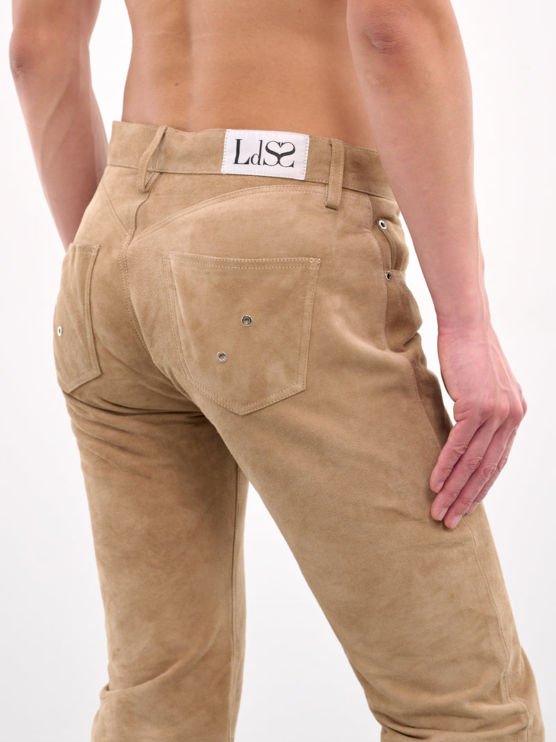Suede Lace-Up Jeans (CO-PT003-W-SUE-BEIGE)
