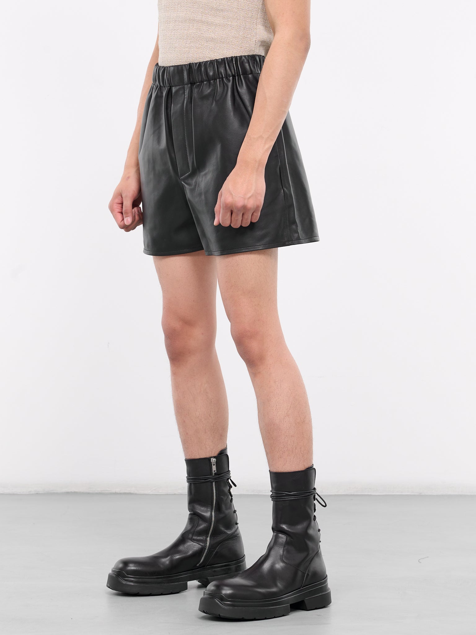 Leather Boxer Shorts (CO-ST001-M-LEA0001-BLACK)