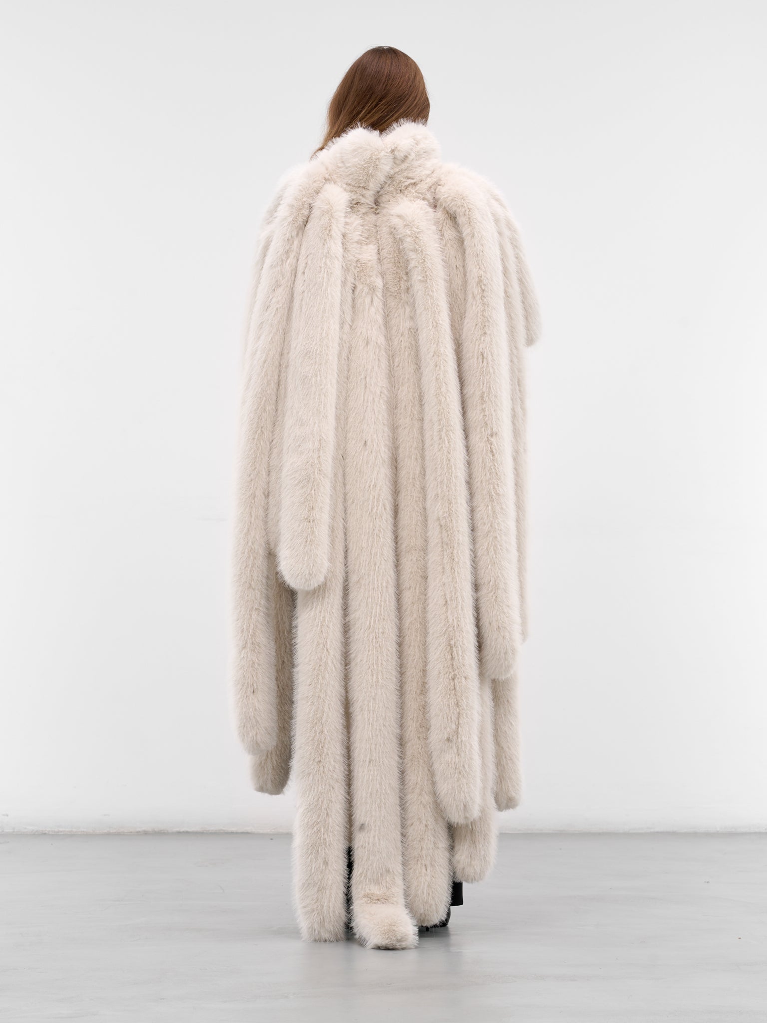Gray Fur Fringed Cape Coat (CO035-GREY)