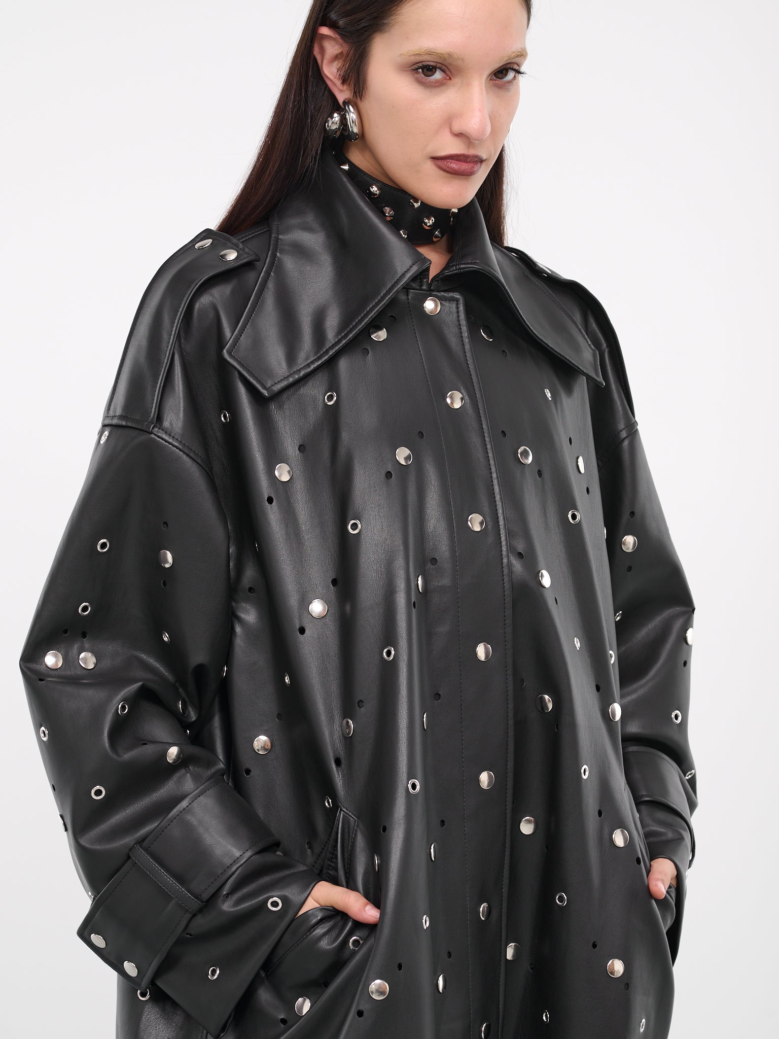 Oversized Studded Coat (CO04BL-BLACK)