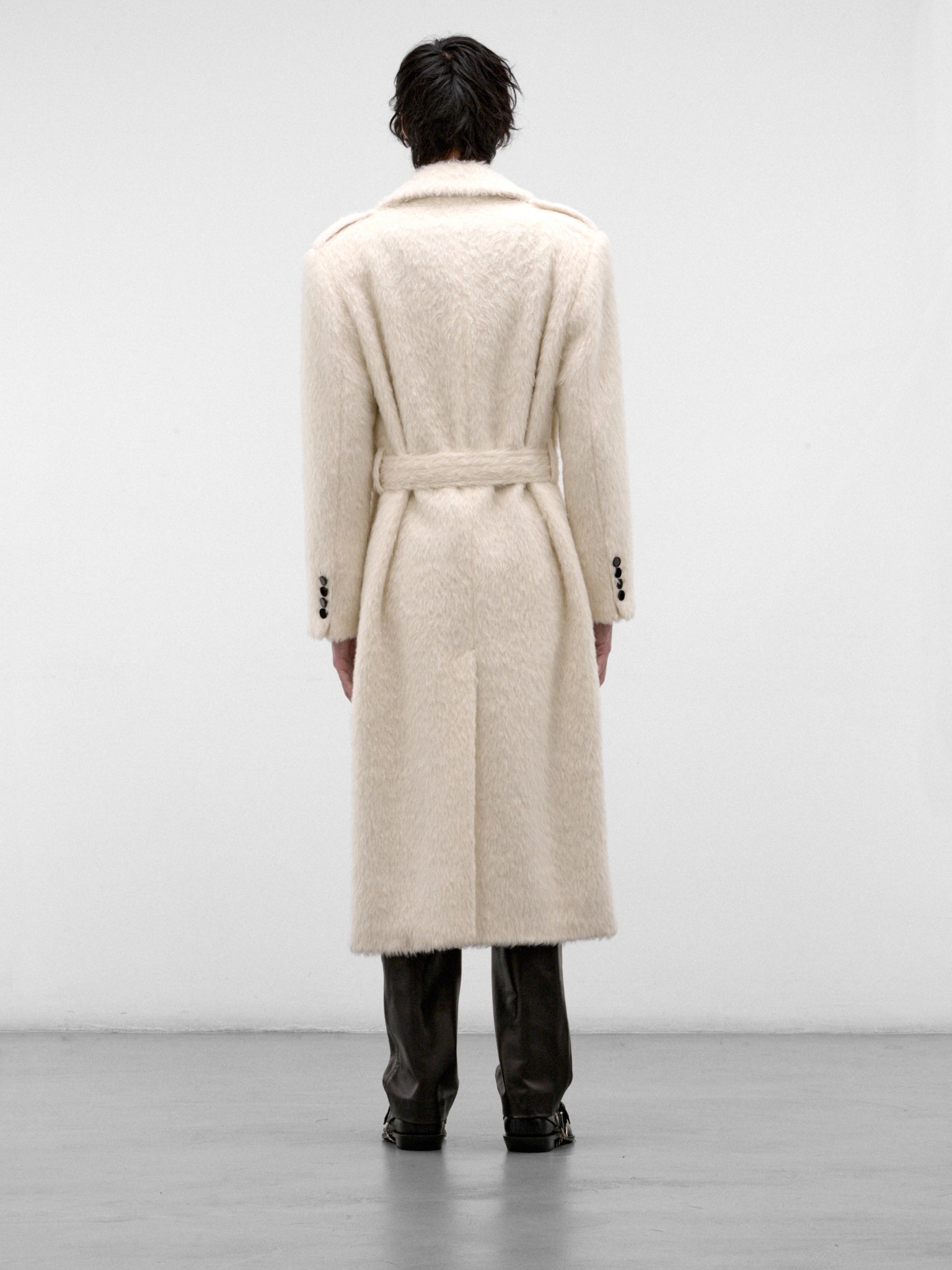 White Mohair Double-Breasted Overcoat (CO09-WHITE-MOHAIR)