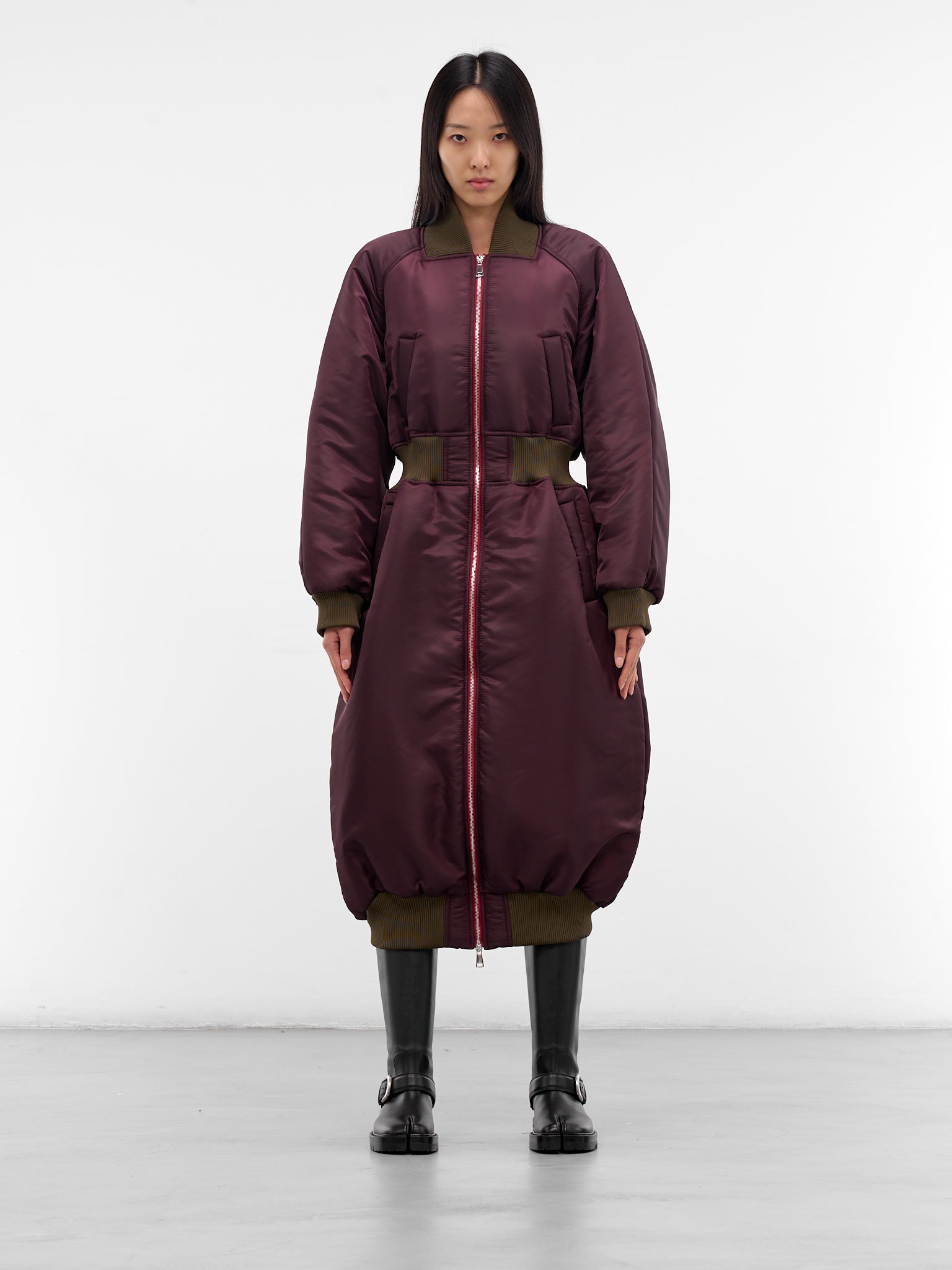 Burgundy Puffy Bomber Coat (CO2V2-ALVIM-DEEP-BROWN)