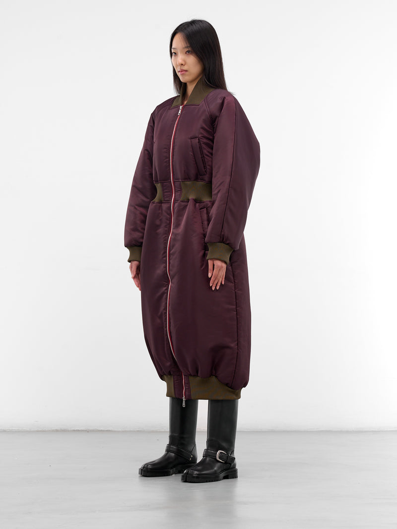 Burgundy Puffy Bomber Coat (CO2V2-ALVIM-DEEP-BROWN)
