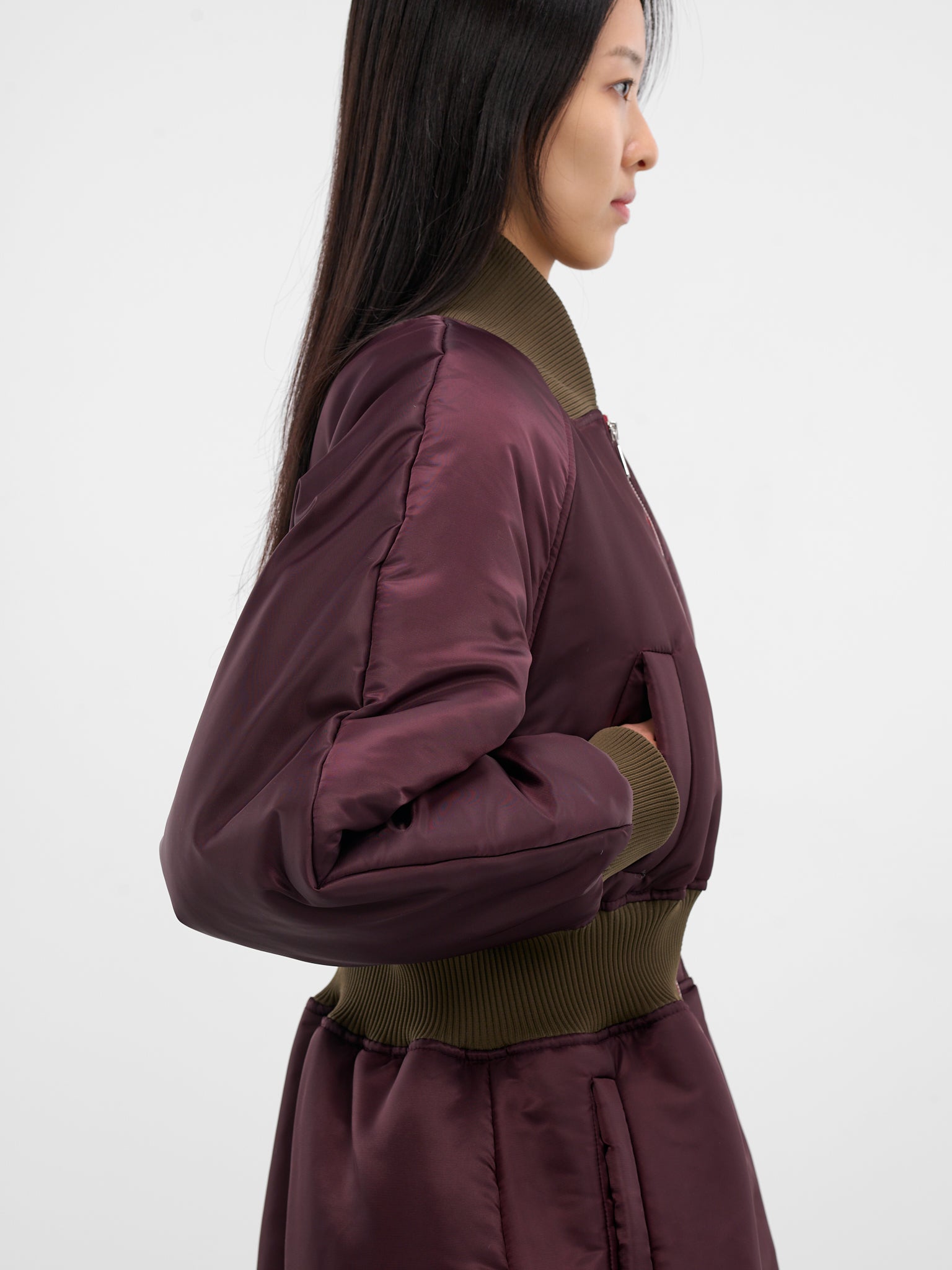 Burgundy Puffy Bomber Coat (CO2V2-ALVIM-DEEP-BROWN)