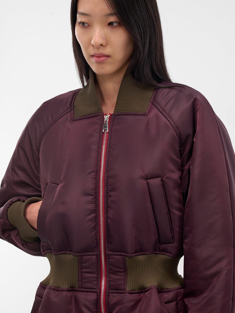 Burgundy Puffy Bomber Coat (CO2V2-ALVIM-DEEP-BROWN)