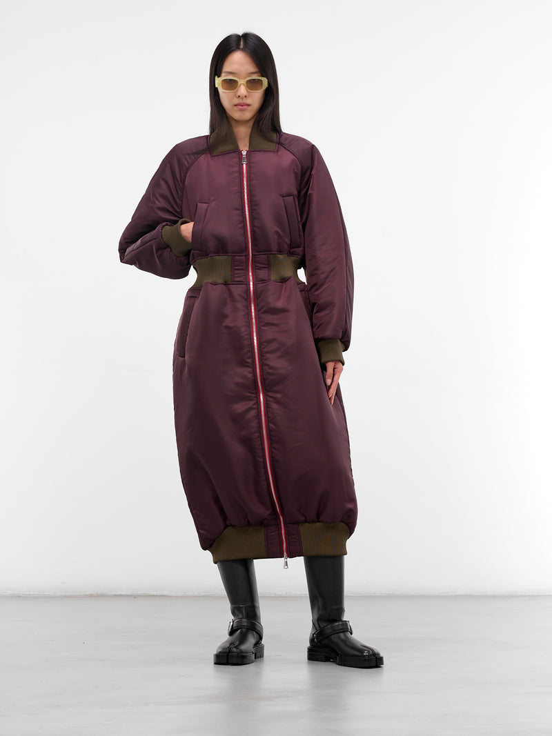 Burgundy Puffy Bomber Coat (CO2V2-ALVIM-DEEP-BROWN)