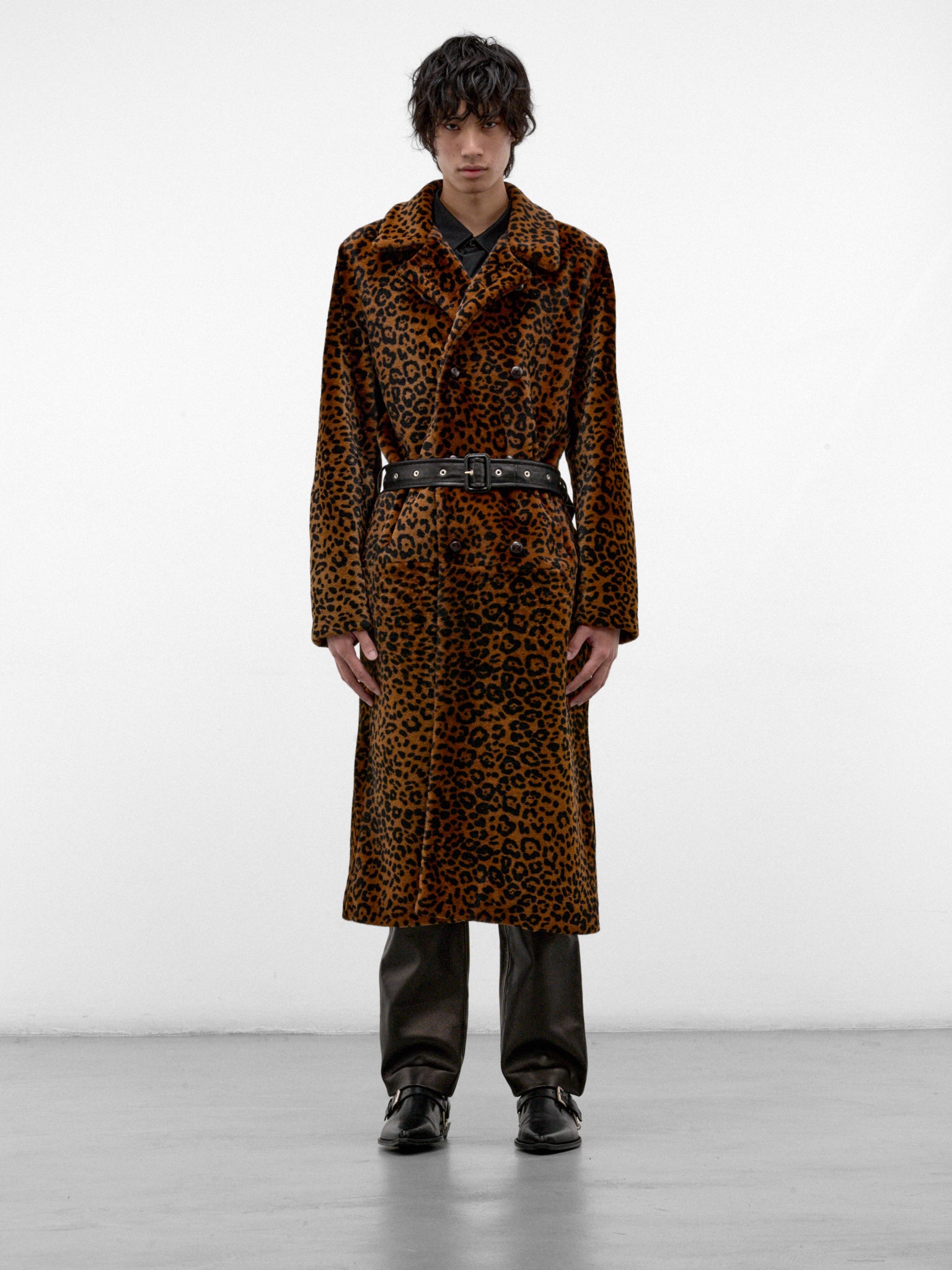 Cheetah Shearling Belted Coat (CO40L-CHEETAH)