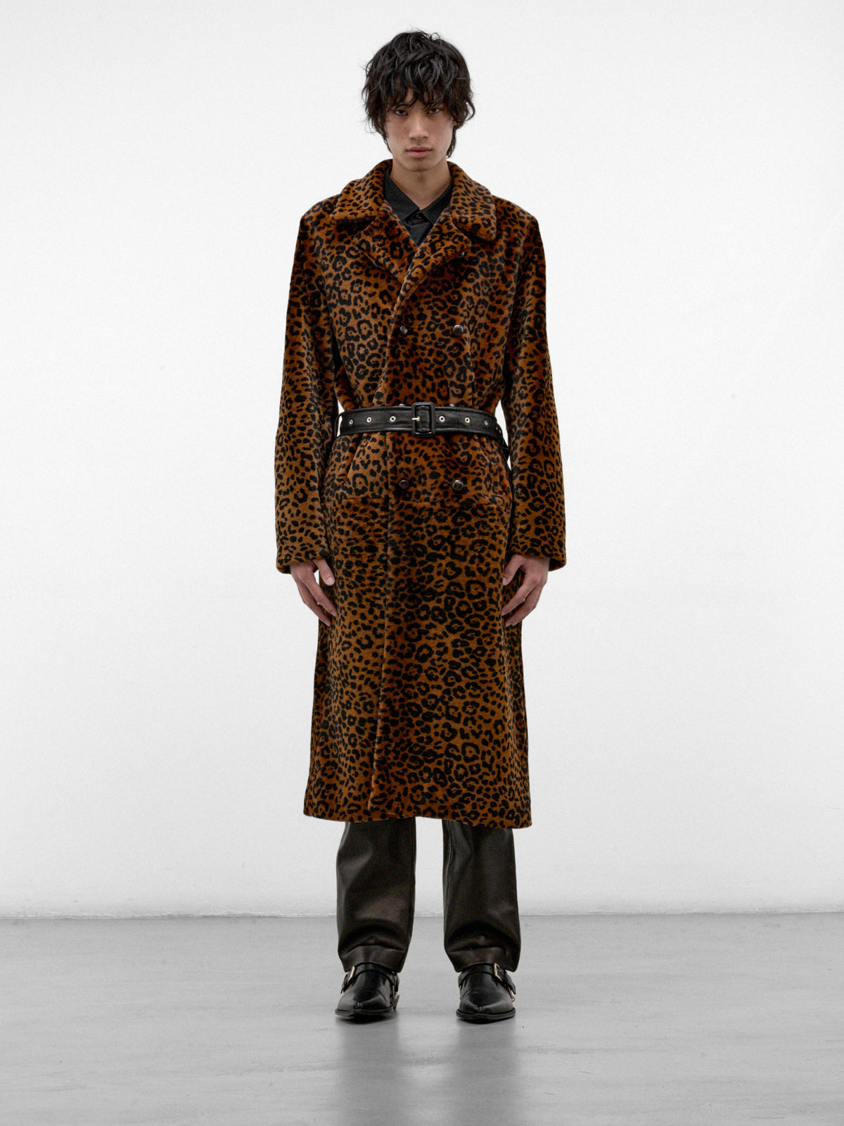 Cheetah Shearling Belted Coat (CO40L-CHEETAH)