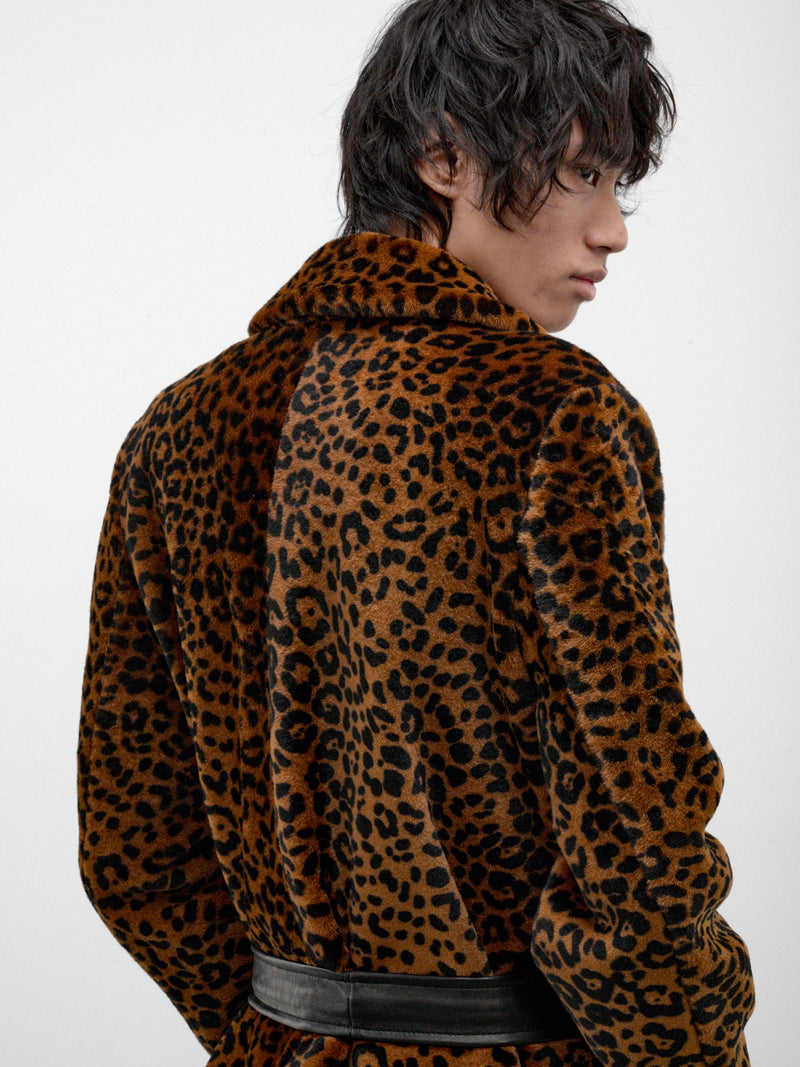 Cheetah Shearling Belted Coat (CO40L-CHEETAH)