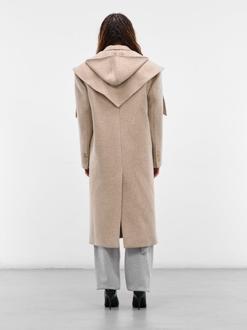 Beige Hooded Peak Lapel Coat (COAT-05-BEIGE)