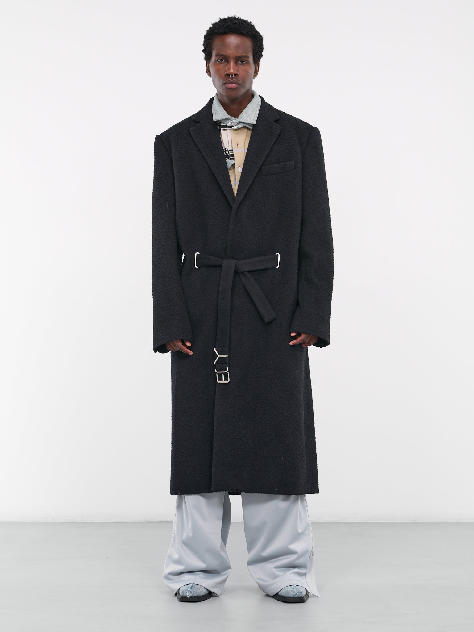 Y Belt Wool Coat (COAT66-S25-F454-BLACK)