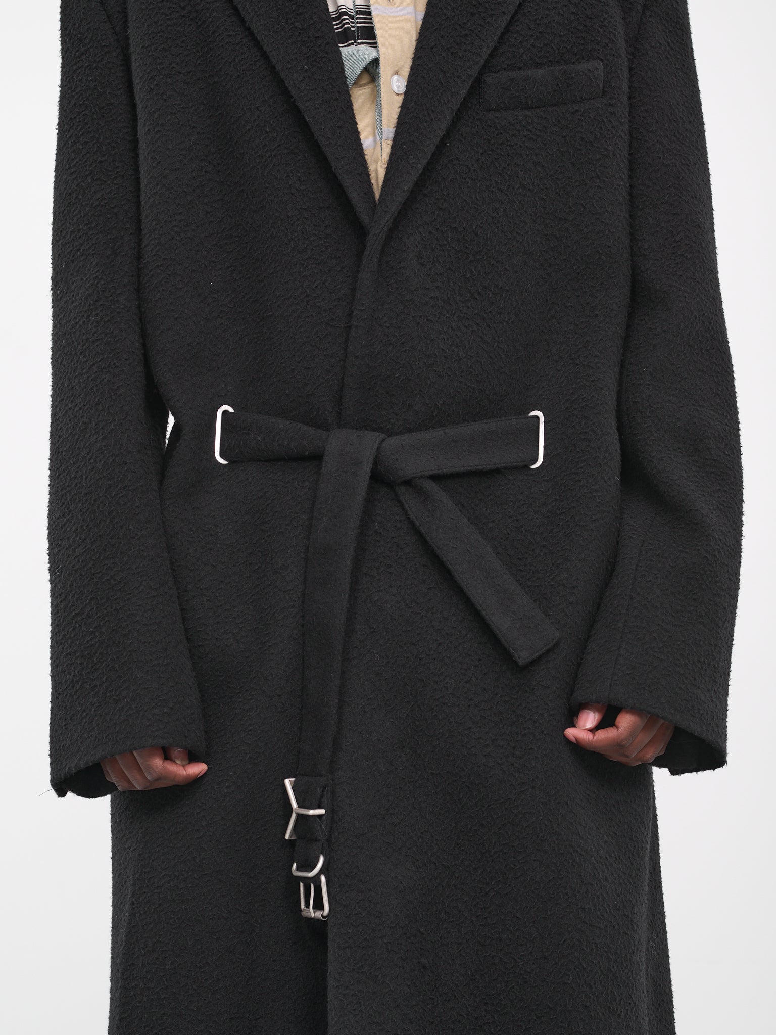 Y Belt Wool Coat (COAT66-S25-F454-BLACK)