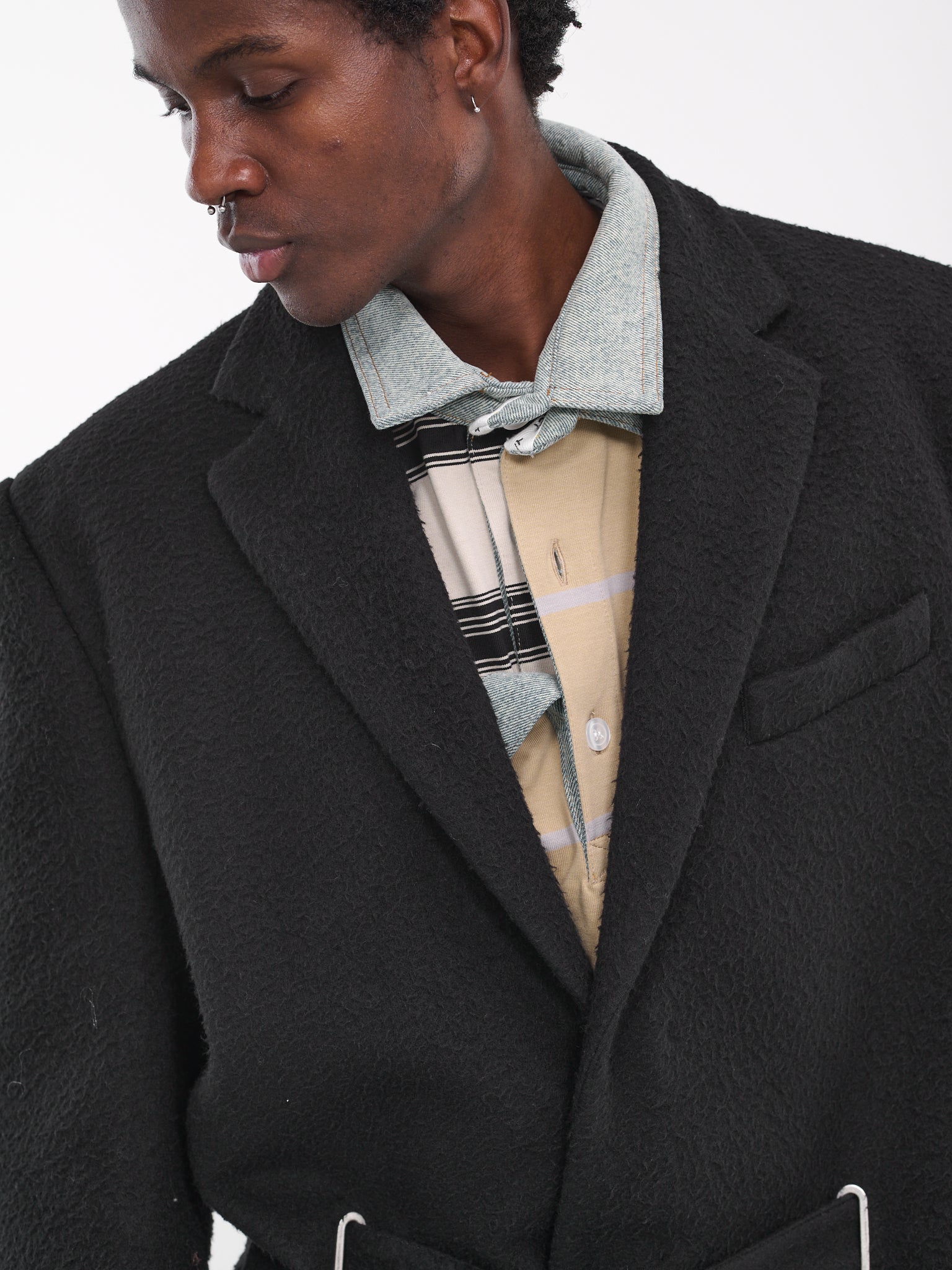 Y Belt Wool Coat (COAT66-S25-F454-BLACK)
