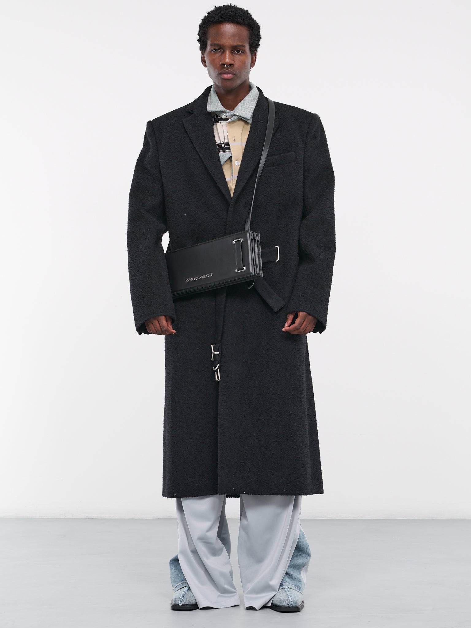 Y Belt Wool Coat (COAT66-S25-F454-BLACK)