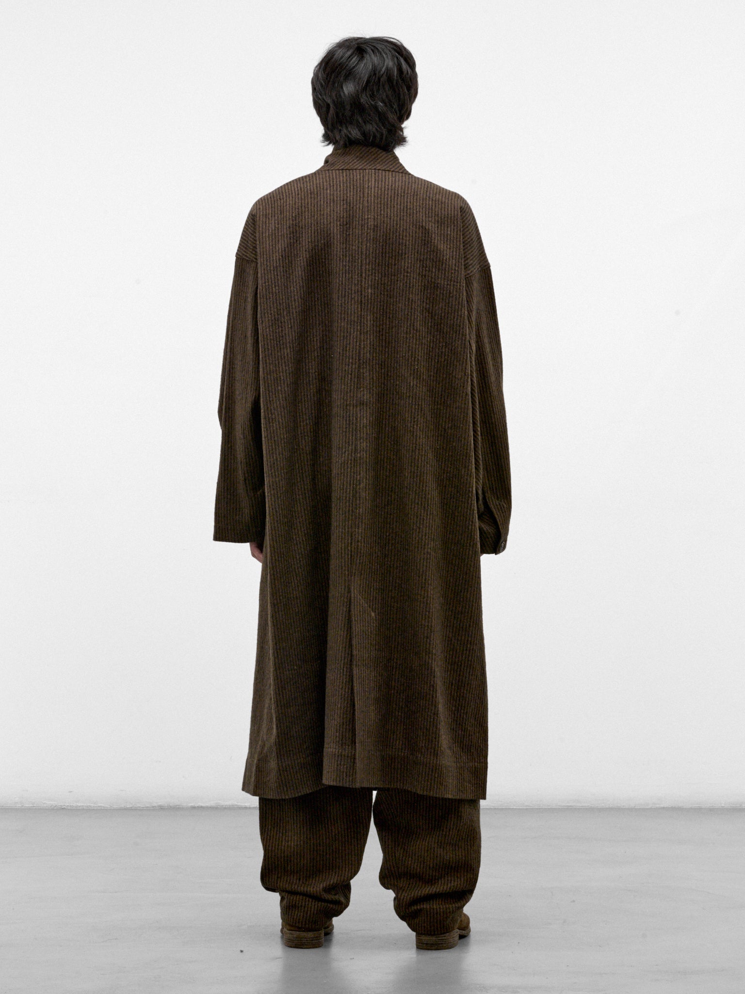 Khaki Striped Hemp-Cotton Coat (COAT#35-KHAKI-STRIPED)