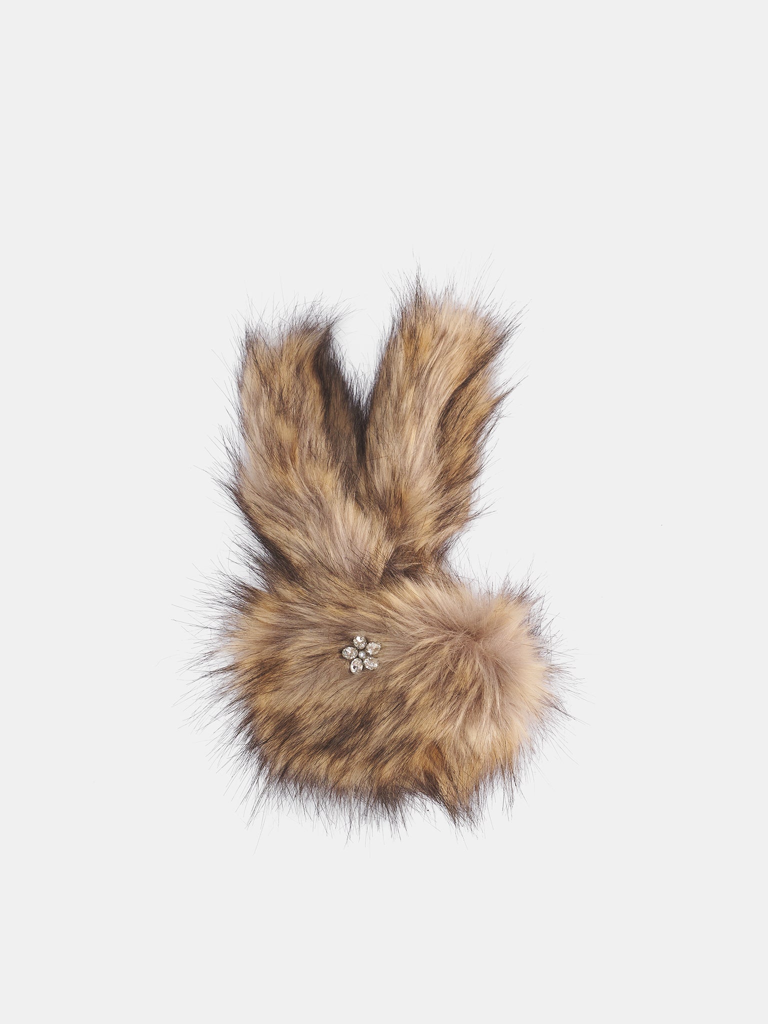 Faux Fur Coin Purse Charm (COINPURSE1-0815-BROWN-CLEAR)