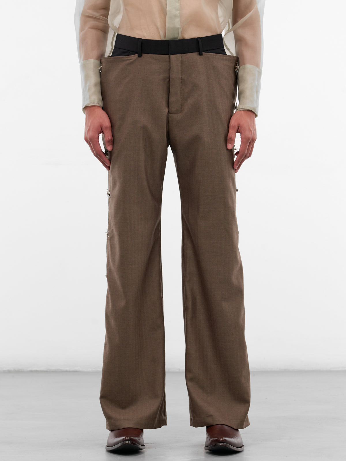 Colgado Layered Wool Hybrid Trousers (COLGADO-PANTS-TAUPE-BLACK)