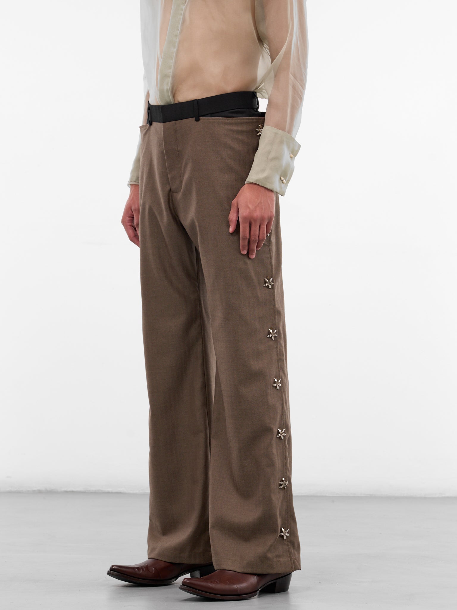 Colgado Layered Wool Hybrid Trousers (COLGADO-PANTS-TAUPE-BLACK)