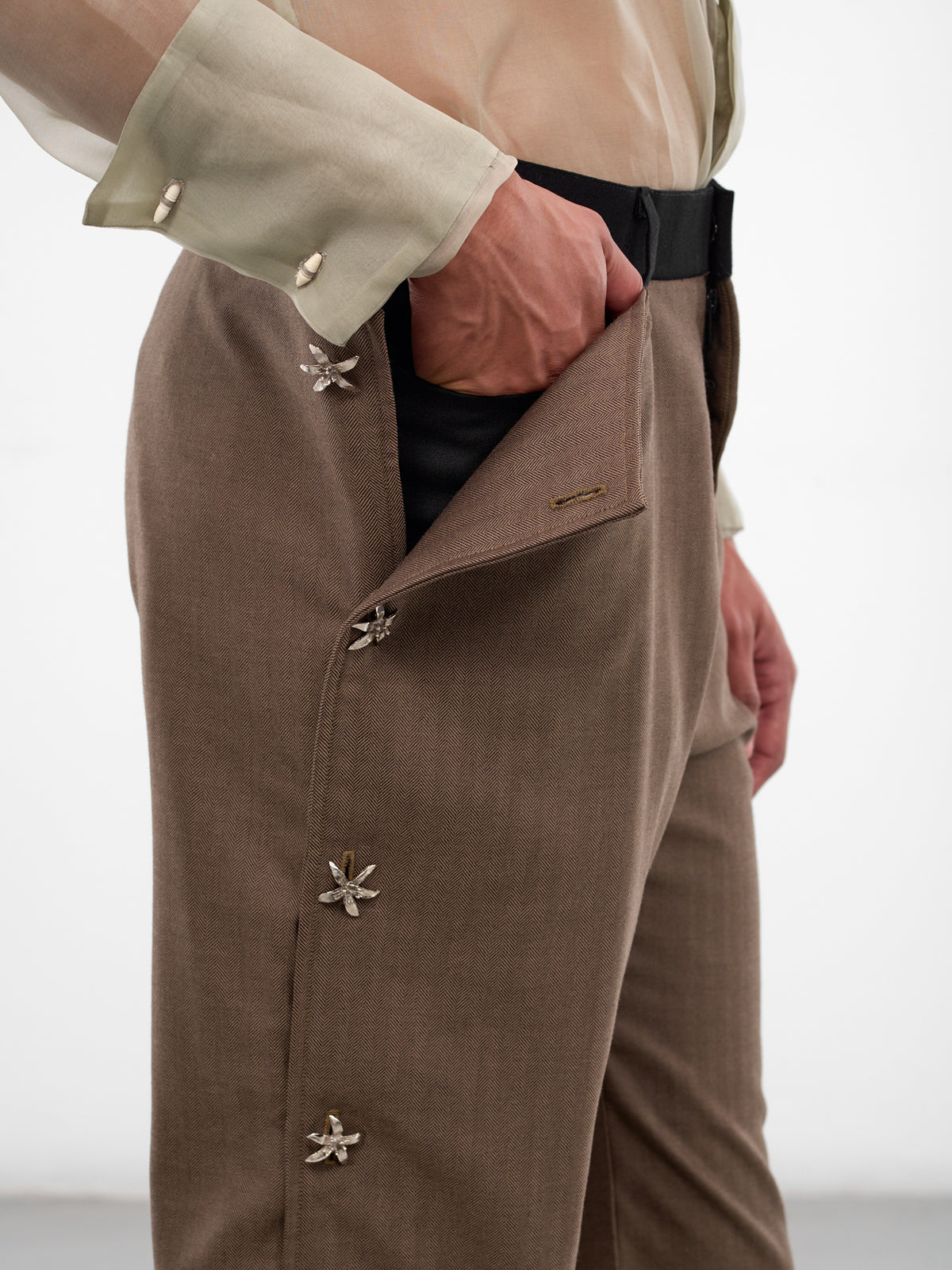 Colgado Layered Wool Hybrid Trousers (COLGADO-PANTS-TAUPE-BLACK)