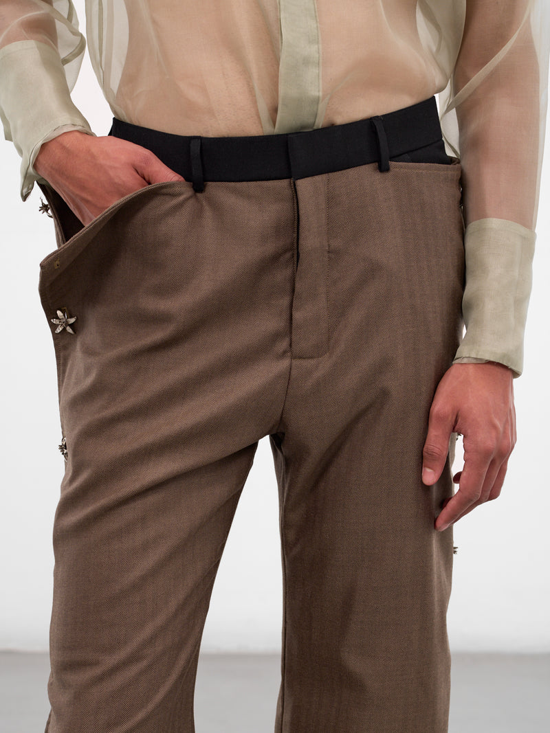 Colgado Layered Wool Hybrid Trousers (COLGADO-PANTS-TAUPE-BLACK)