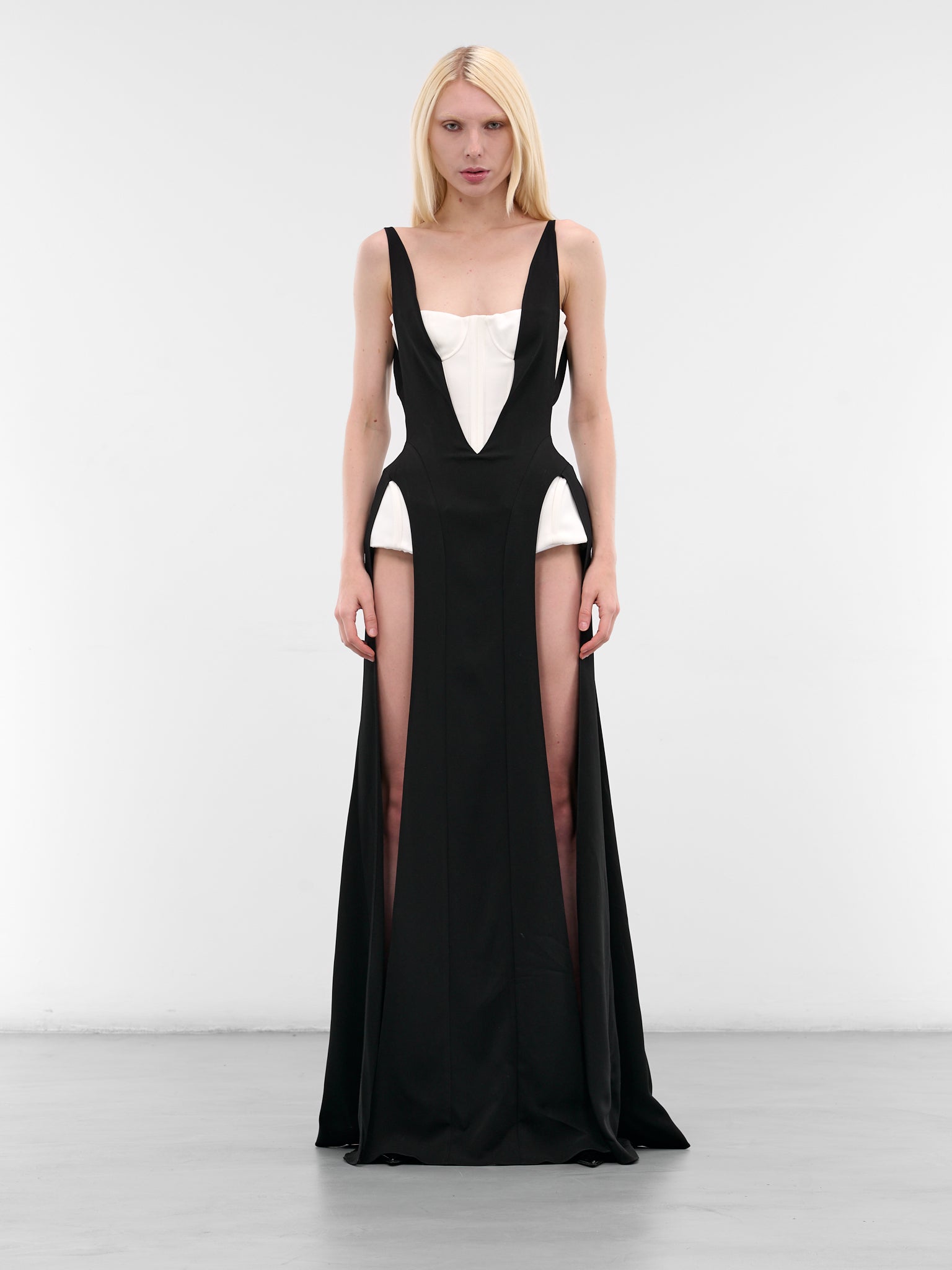 Re-Edit Jeu De Paume Dress (COM1RO1797470-BLACK-OFF-WHITE)