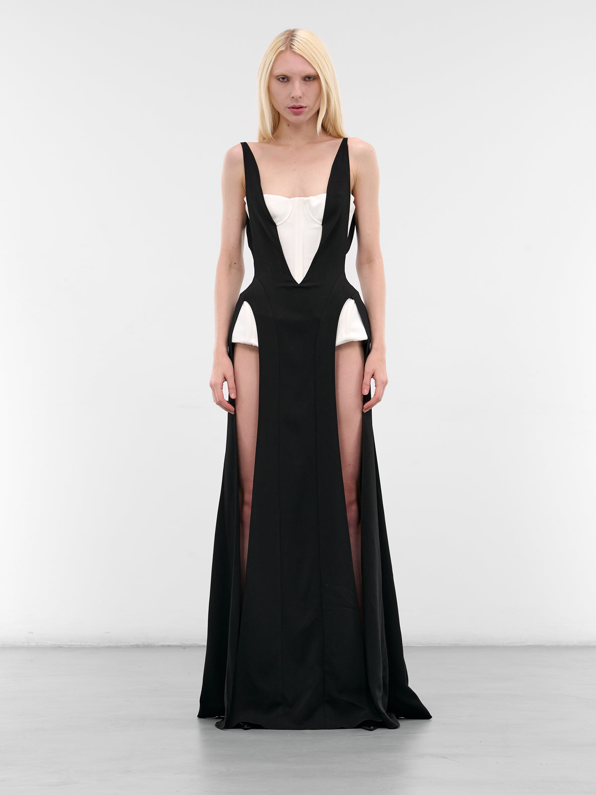Re-Edit Jeu De Paume Dress (COM1RO1797470-BLACK-OFF-WHITE)
