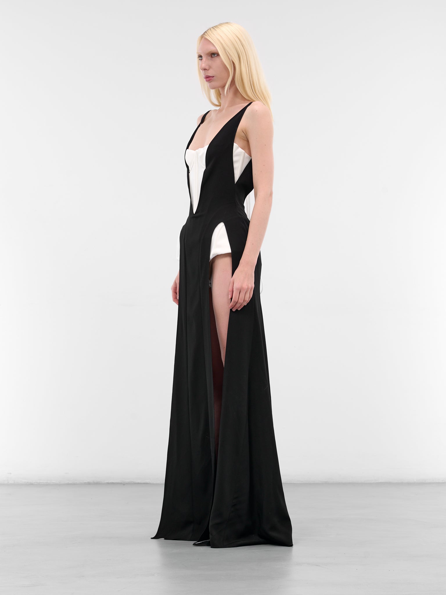 Re-Edit Jeu De Paume Dress (COM1RO1797470-BLACK-OFF-WHITE)