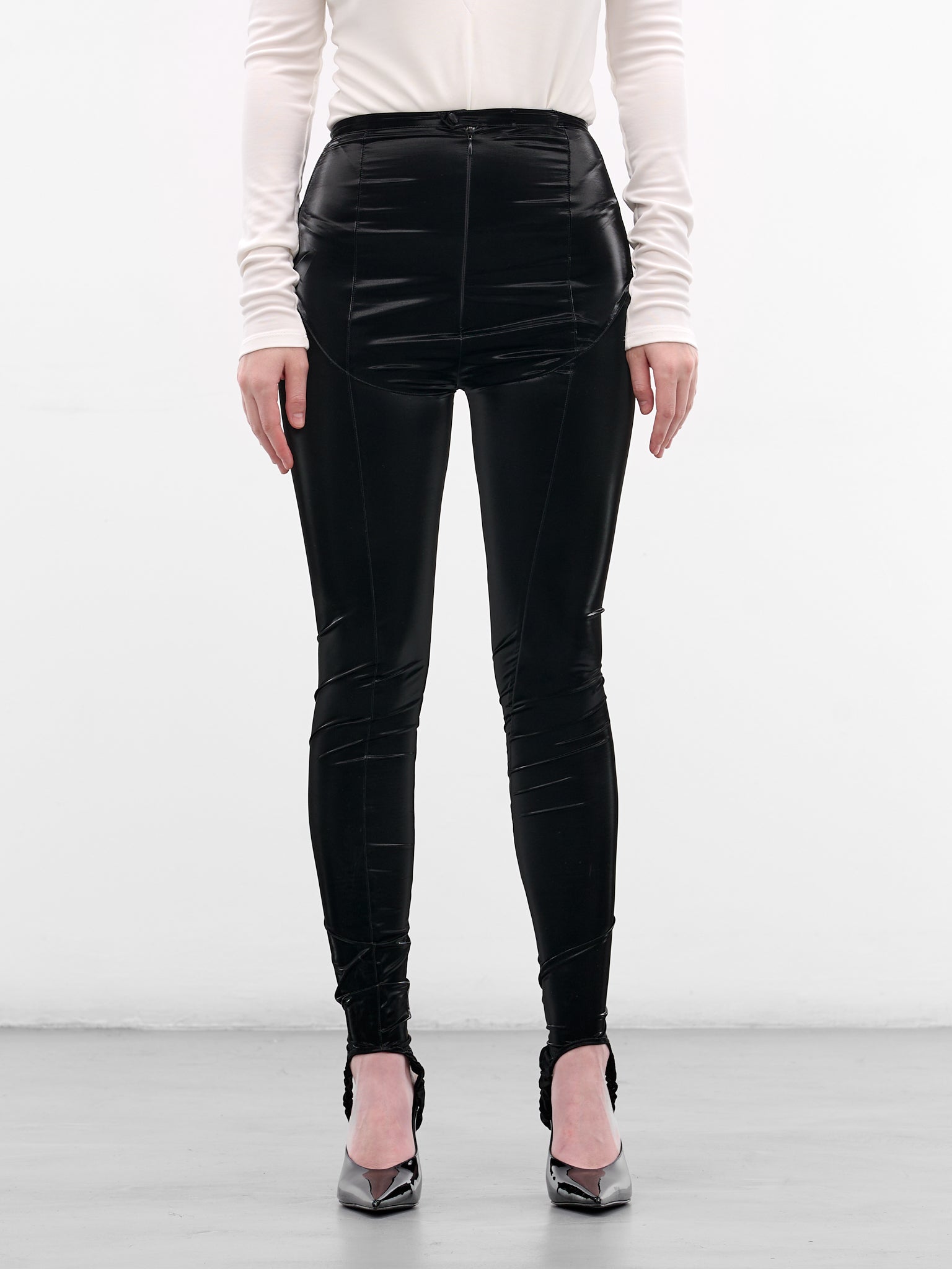 Black Glossy Vinyl Leggings (COM3PA0526851-BLACK)