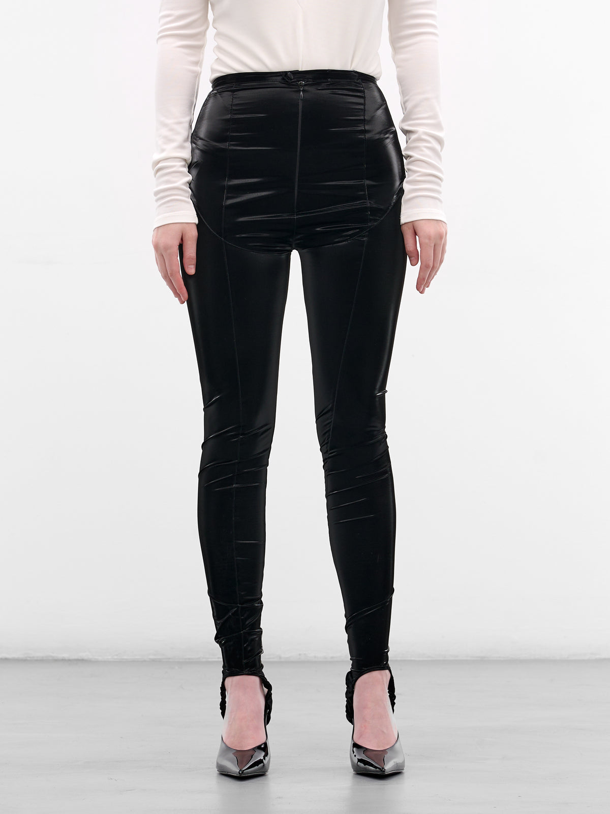 Black Glossy Vinyl Leggings (COM3PA0526851-BLACK)