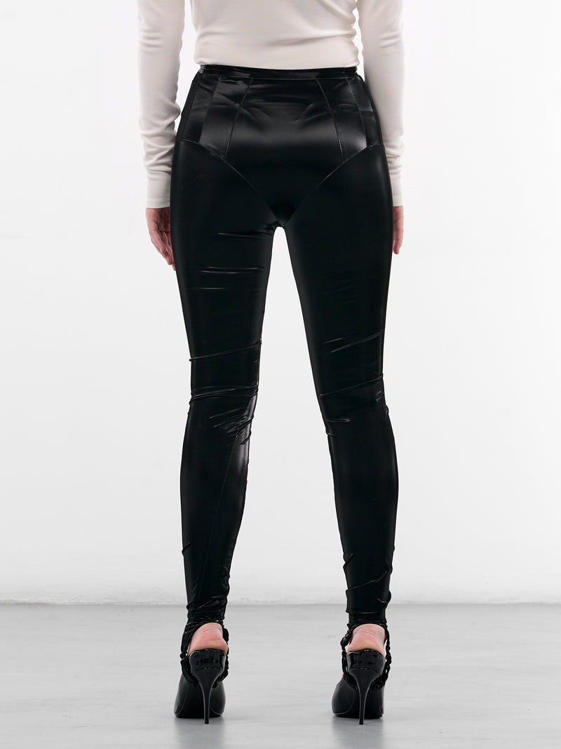 Black Glossy Vinyl Leggings (COM3PA0526851-BLACK)